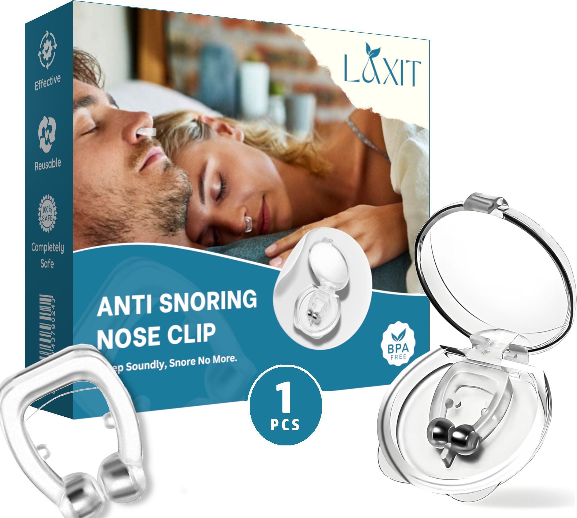 Snoring Stopper Magnetic Nose Clip | Reusable Silicone Anti Snore Device Anti-snoring Device