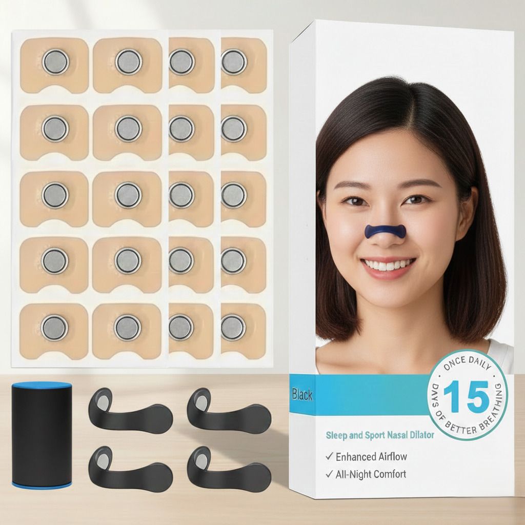 Magnetic Nasal Strips for Breathing & Snoring Relief | Universal Nose Clip Kit Anti-snoring Device