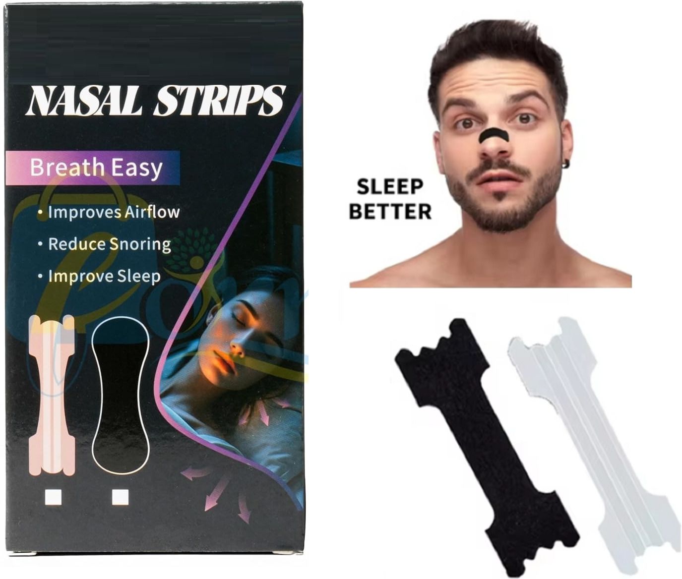 ISO Certified Nasal Strips Non-woven Fabric Stop Snoring Sleep Reduce Anti-snoring Device-image-1