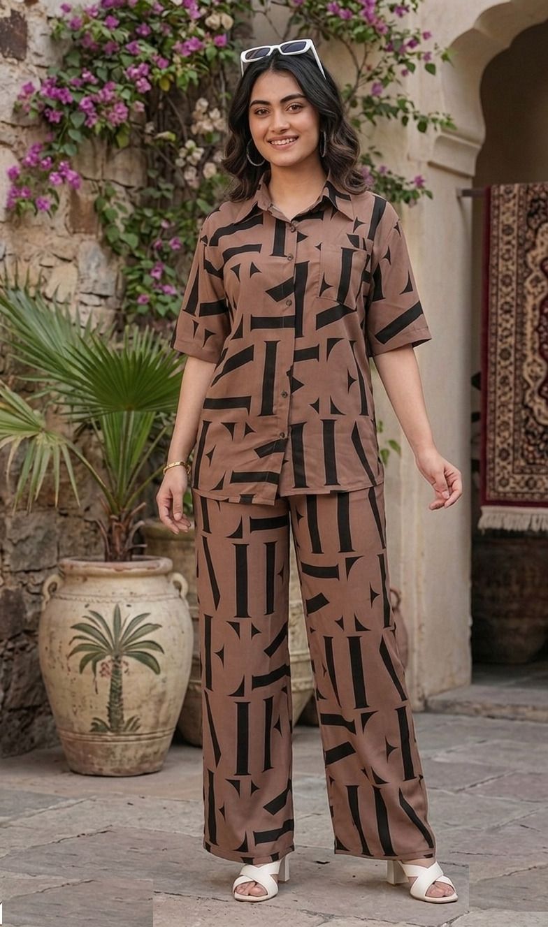 kr designer Shirt Palazzos Co-ords Set-picture-1