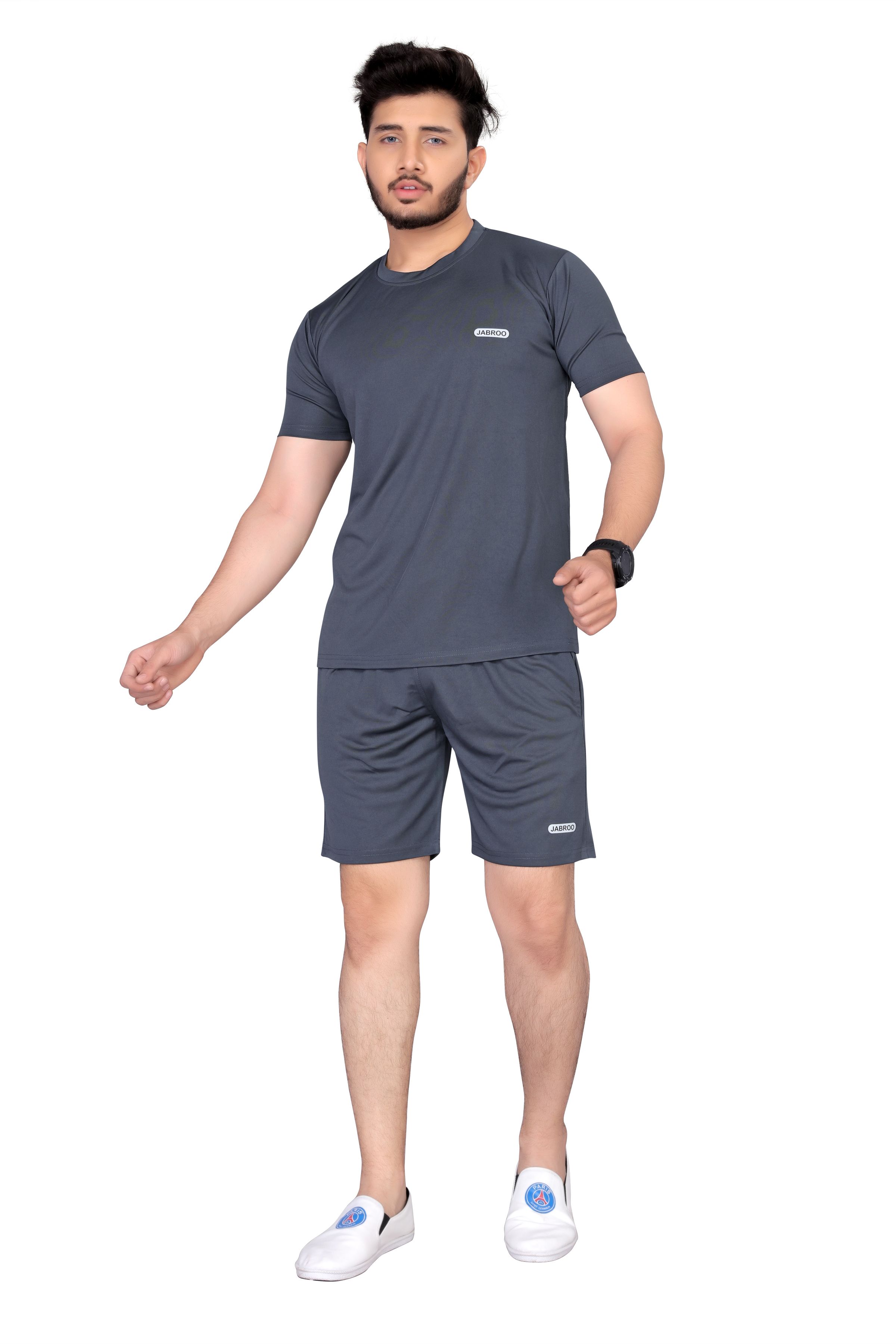 jabroo Color Block Men Dark Grey Running Shorts-picture-19