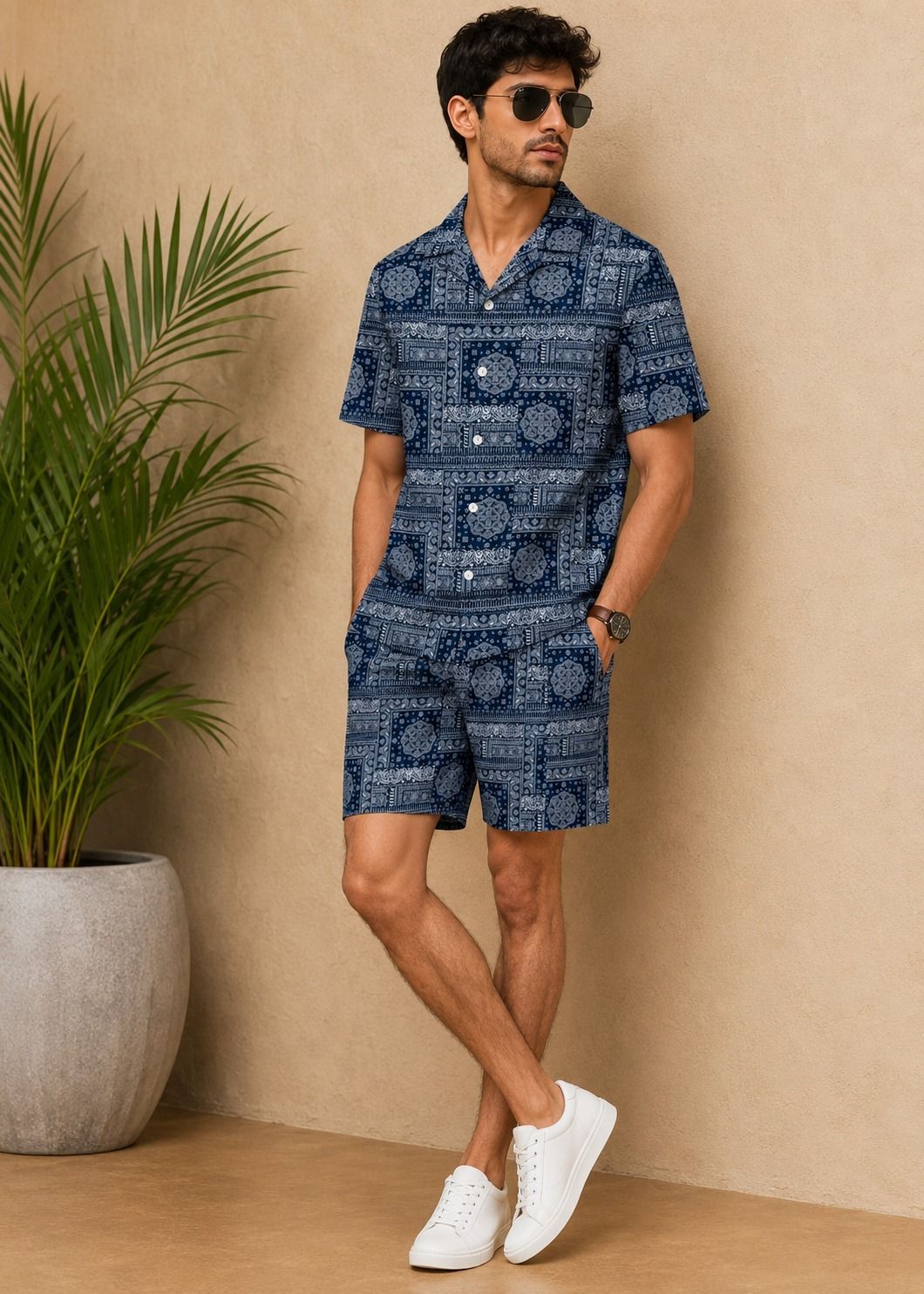 tanisha fashion Men Night Suit Set Blue Printed-picture-11