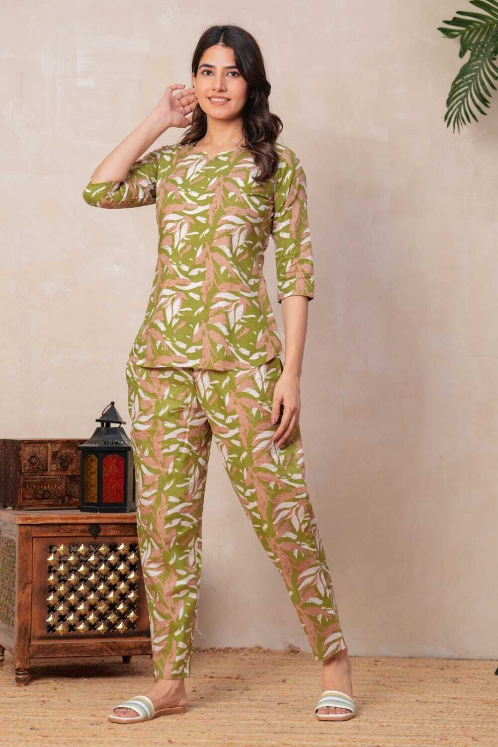 Women Night Suit Set Multicolor Printed-image-30