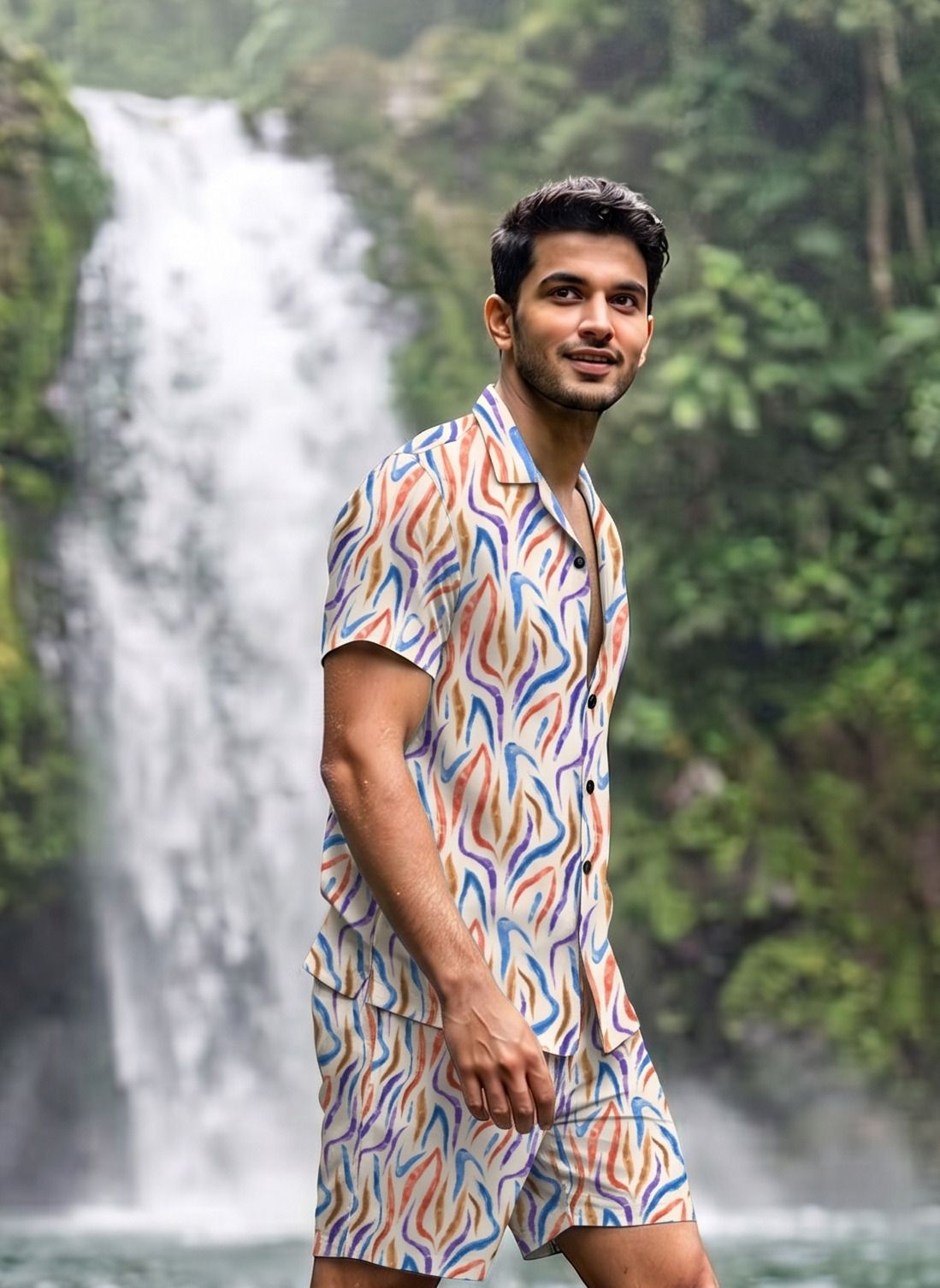 tanisha fashion Men Night Suit Set Orange Printed-picture-45