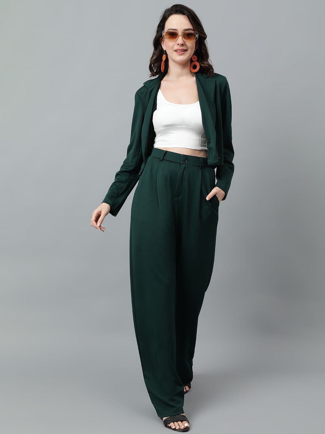 Women Blazer Solid Suit