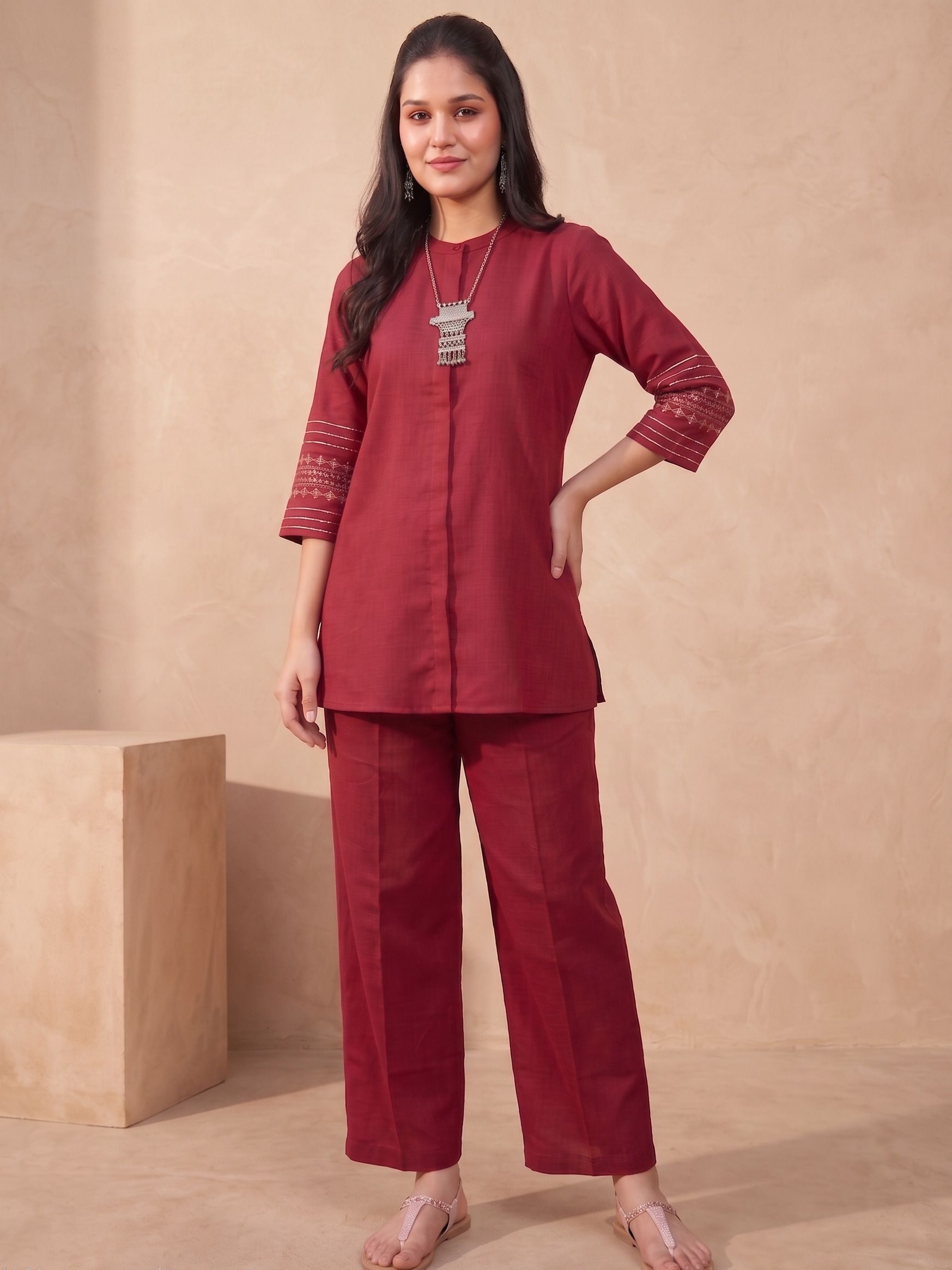 vasu enterprise Tunic Pant Co-ords Set-picture-17