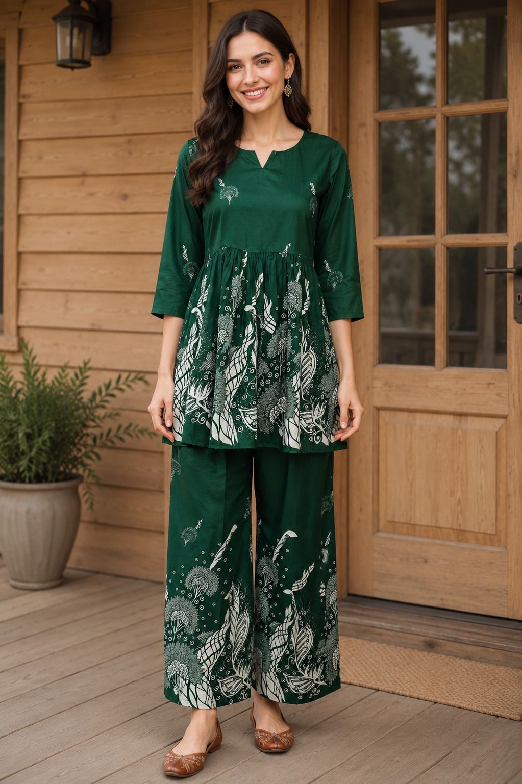 evanora Women Cotton Rayon Ethnic Top Palazzo Set-picture-8