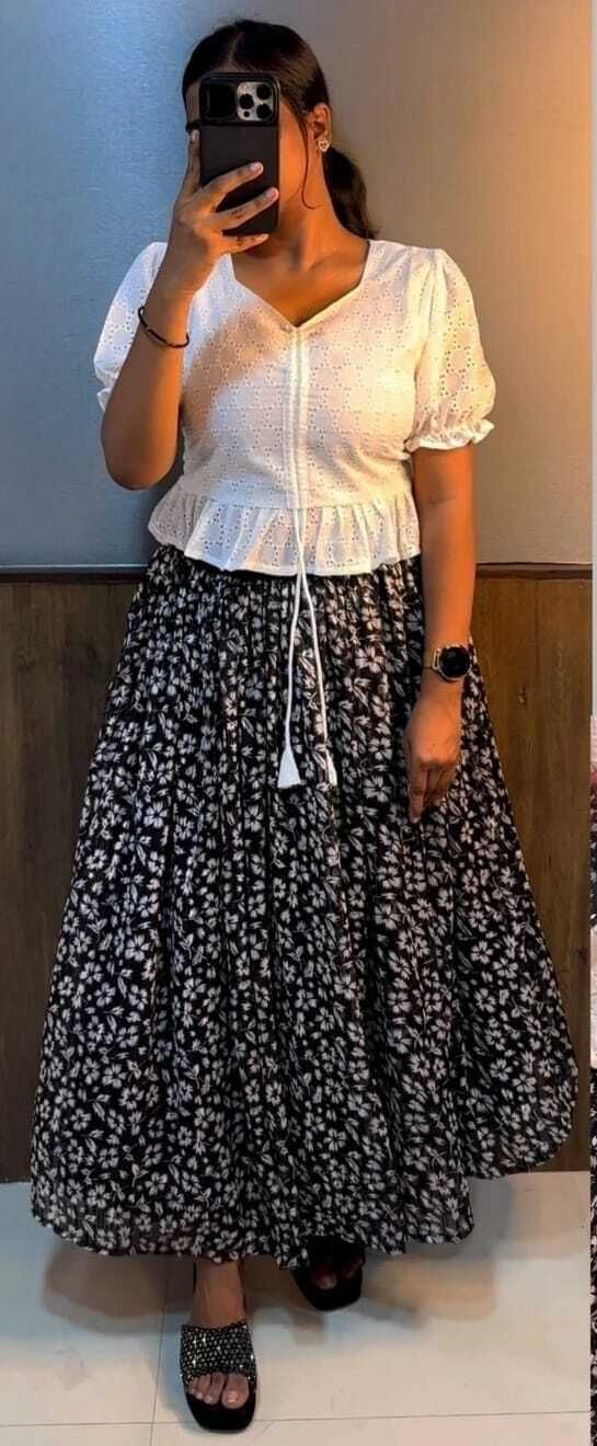 Top Skirt Western Set