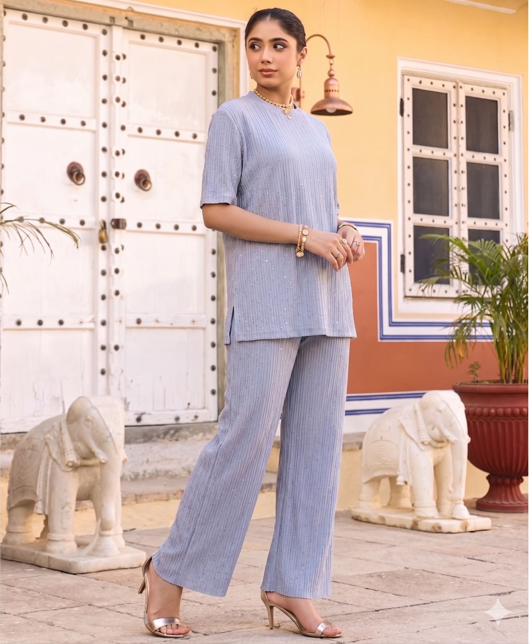 jangid fashion Tshirt Palazzos Co-ords Set-picture-1
