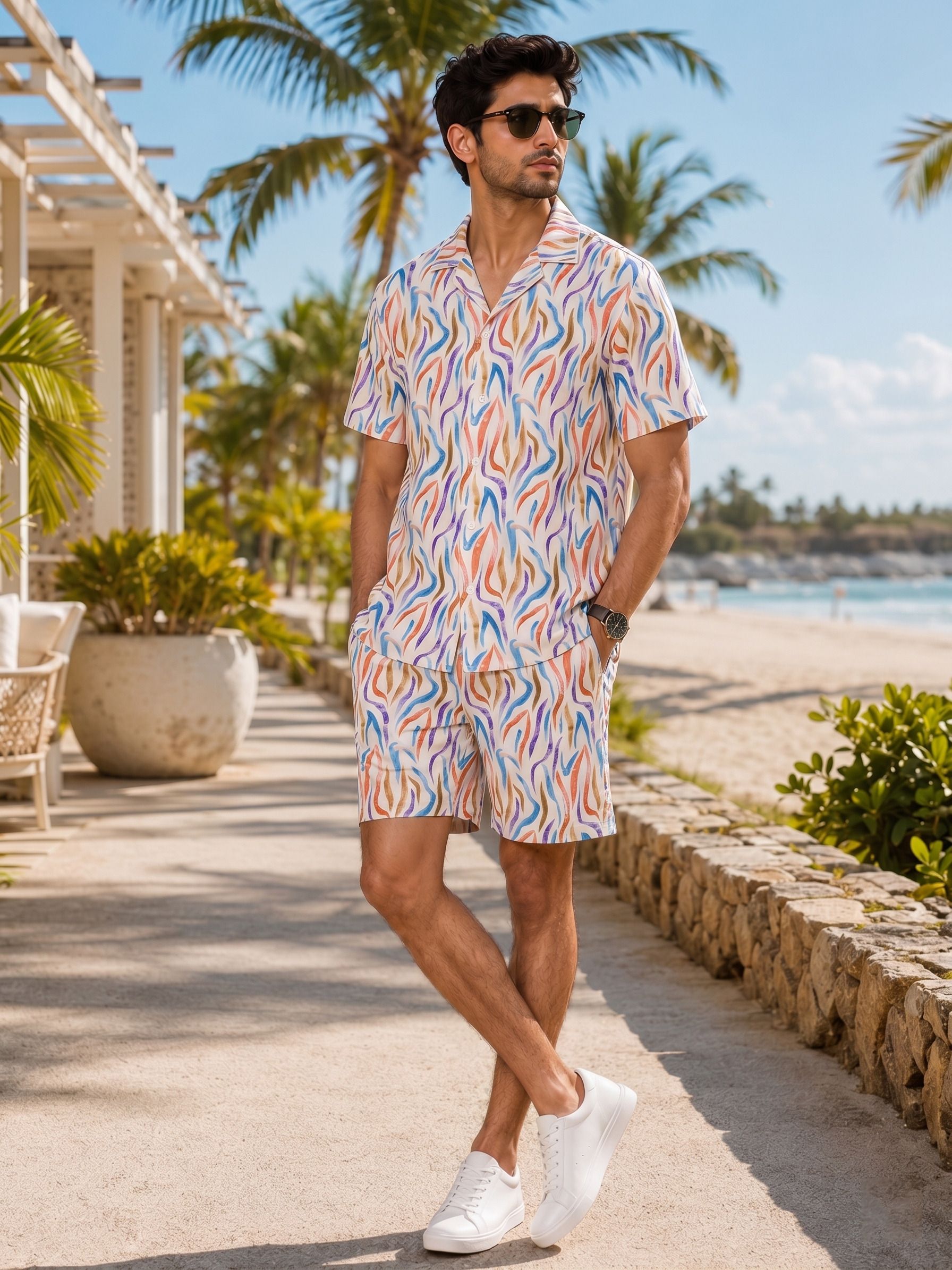 tanisha fashion Men Night Suit Set Orange Printed-picture-48