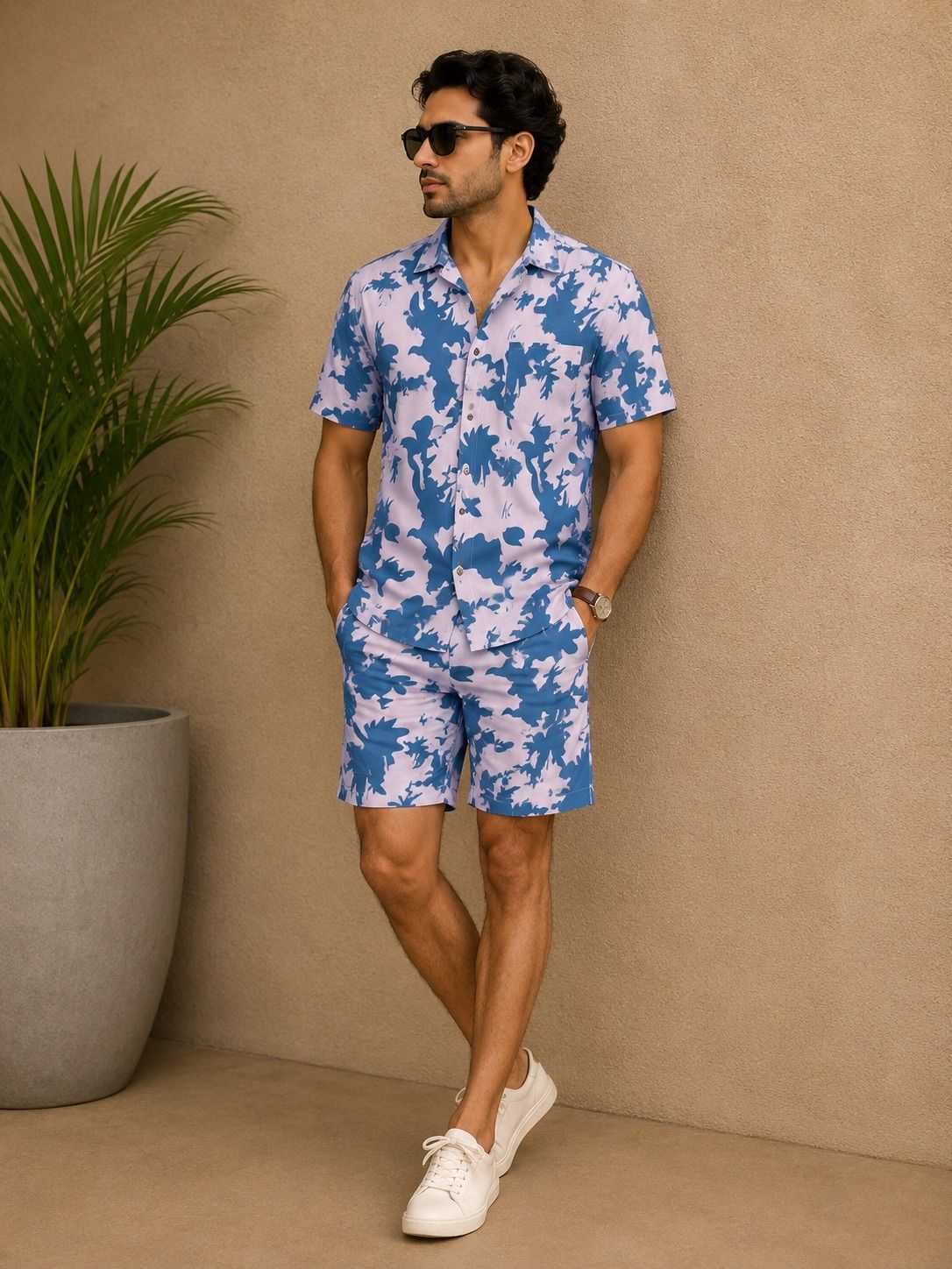 tanisha fashion Men Night Suit Set Beige Printed-picture-21