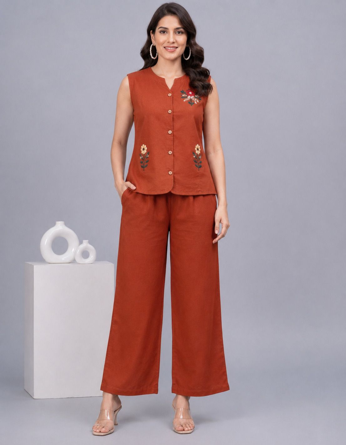 Top Palazzos Co-ords Set-image-43