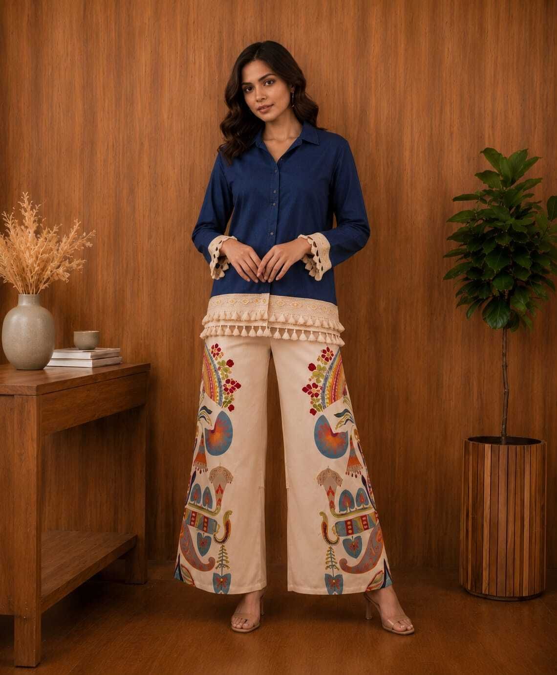 ganesh enterprise Shirt Palazzos Co-ords Set-picture-25