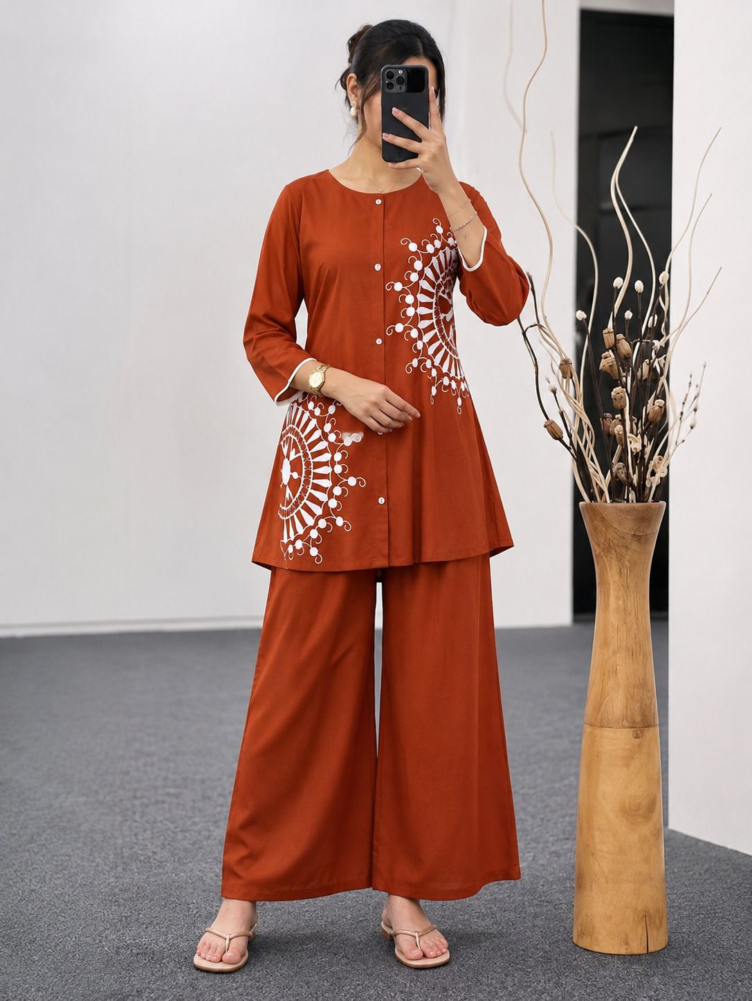 sridha creation Top Palazzos Co-ords Set-picture-24