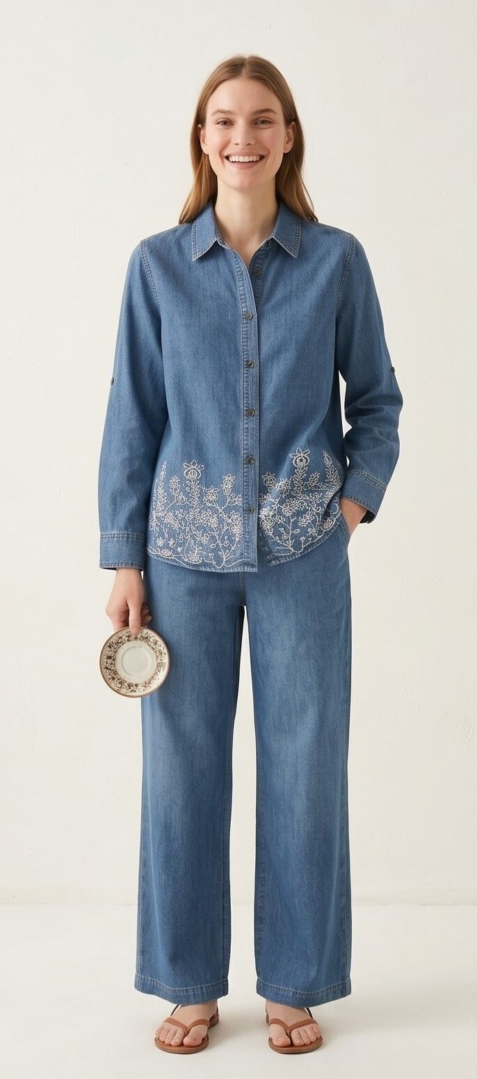 skin beauty Shirt Palazzos Co-ords Set-picture-11