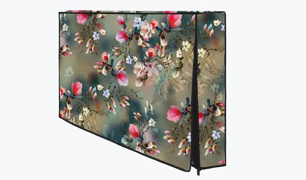 Rifa Creation Floral Printed 32 Inch Smart TV Cover (Pack of 1, Green & Pink) for 32 inch LED TV COVER - Printed 32 Inch Smart TV Cover (Pack of 1, Green & Pink)-image-49