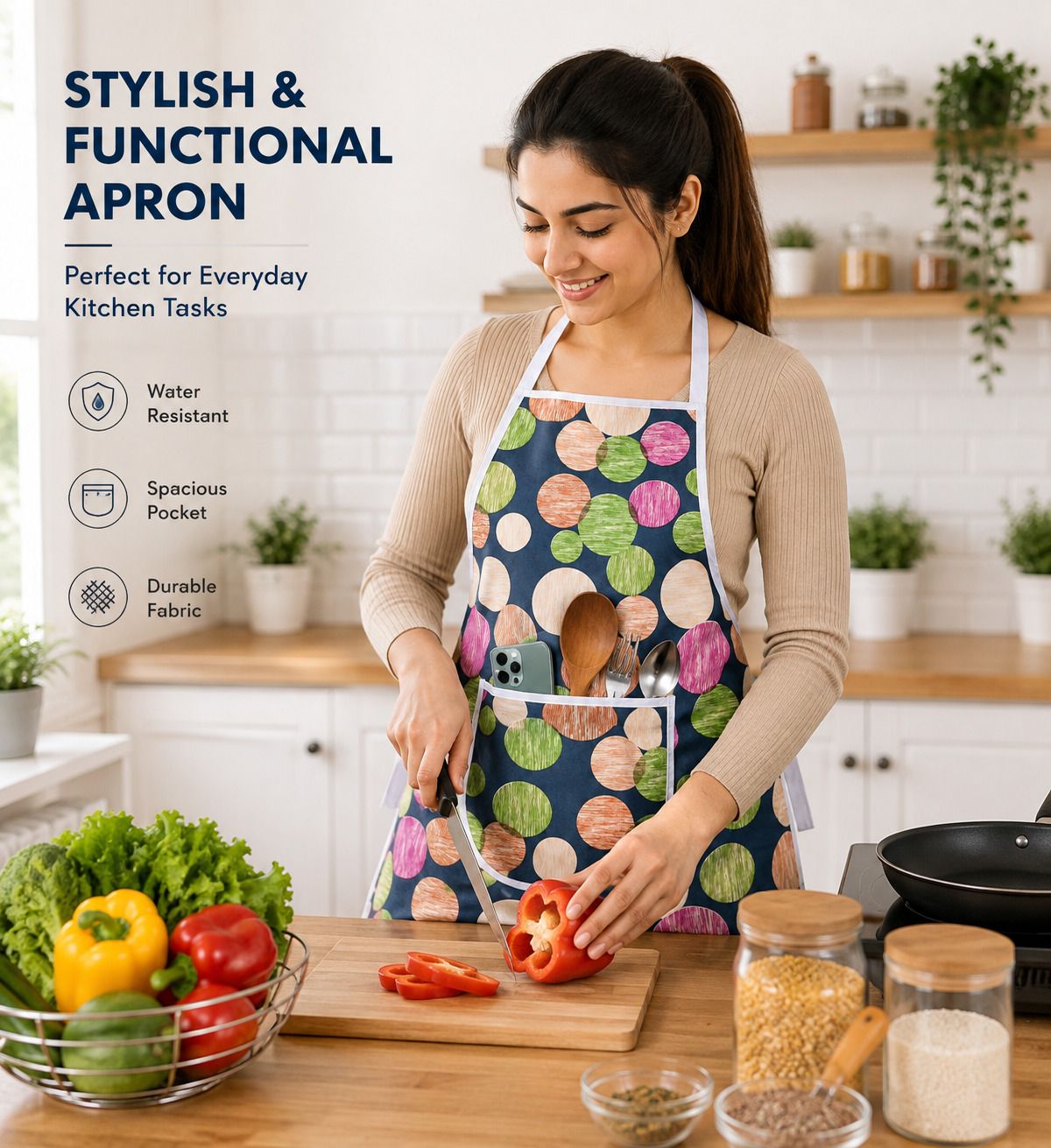 kalra magic Polyester Chef's Apron - Free Size-picture-35
