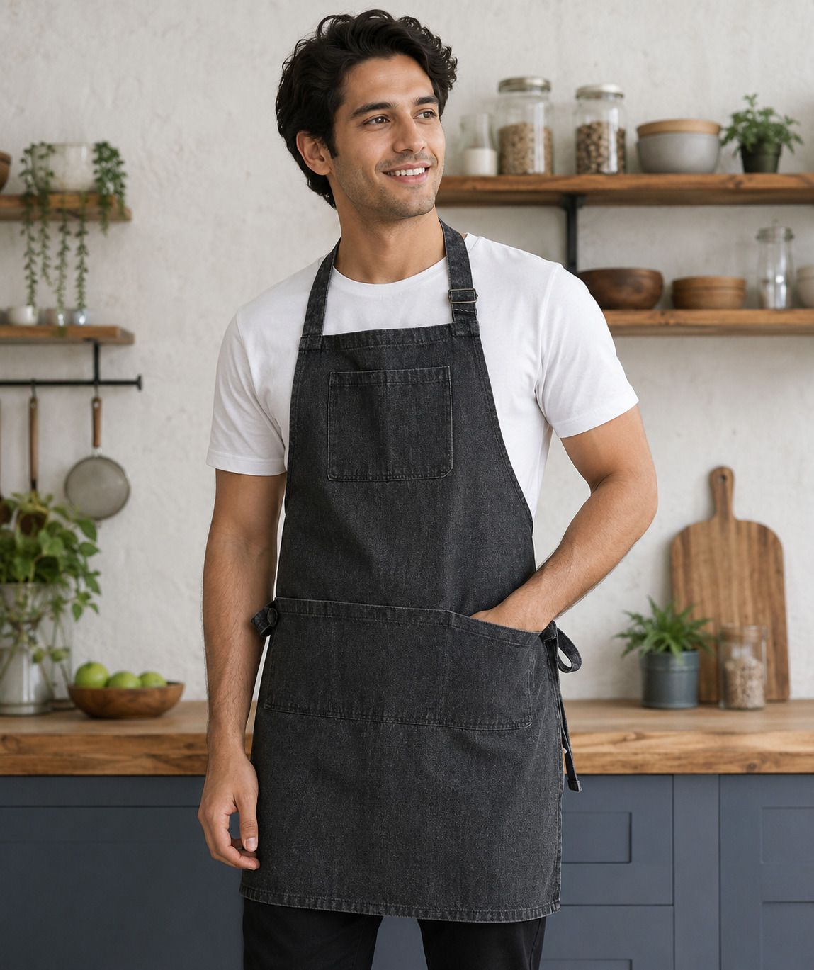 flipkart smartbuy Cotton, Denim Home Use Apron - Free Size-picture-16
