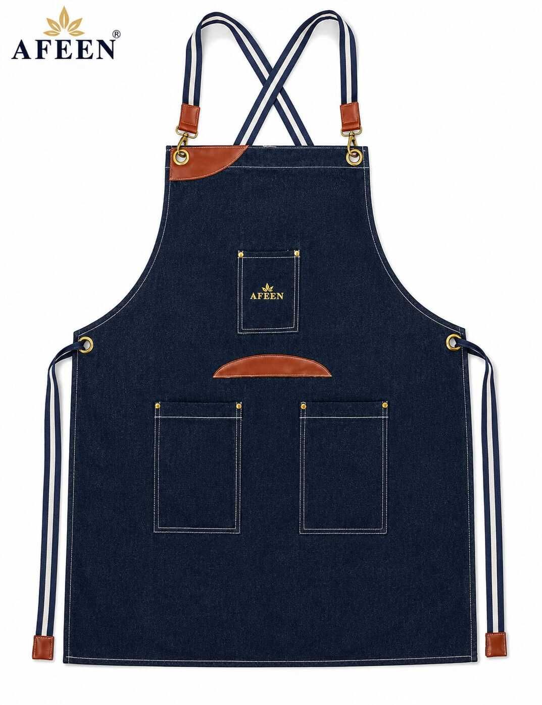 Denim Chef's Apron - Free Size-image-18