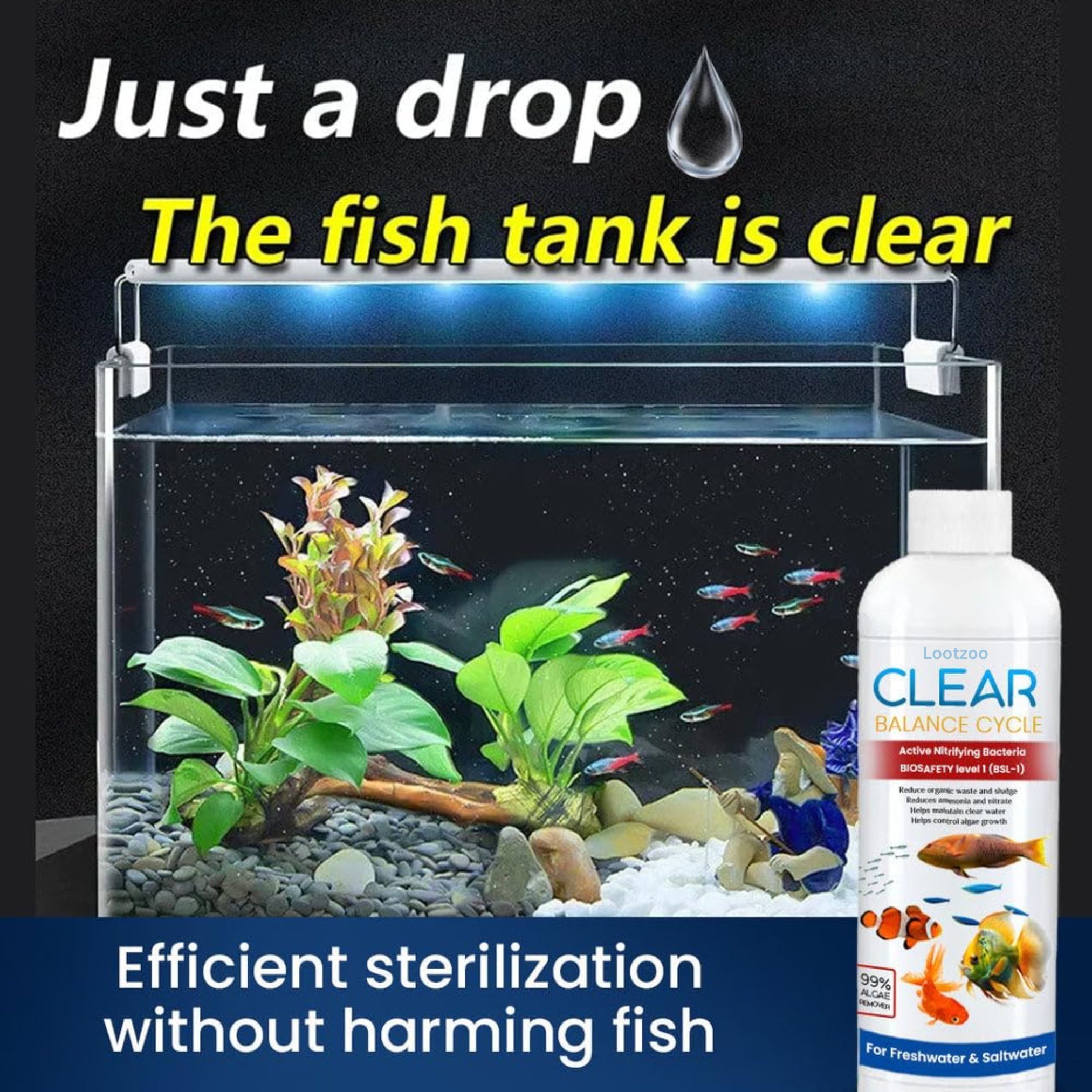 Aquarium Water Cleaner Liquid – Natural Algae Control Magnetic Aquarium Cleaner-image-24