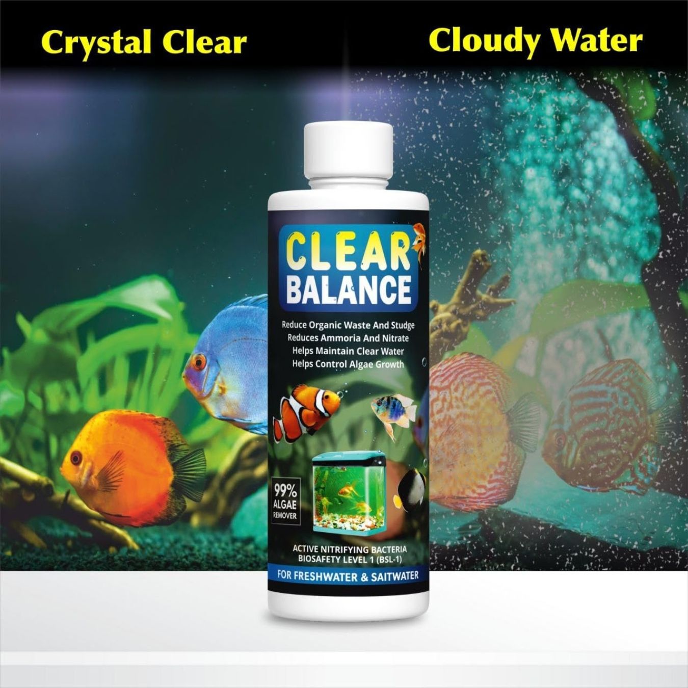 Automictic Clear Balance Aquarium Cleaner - Water Purifier Agent 100ml Solvent Aquarium Cleaner-image-18
