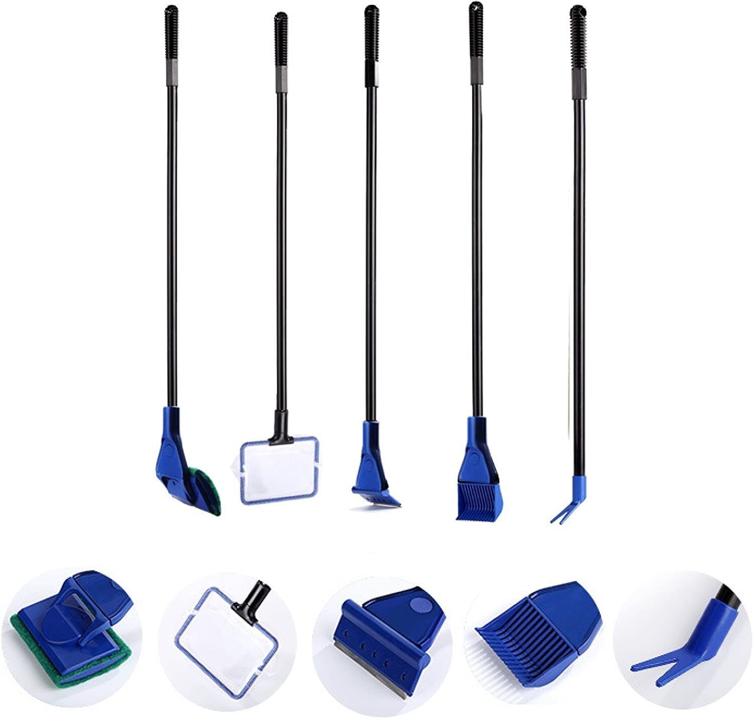 jainsons pet products Aquarium Cleaning Kit, Algae Scraper, Fish Net, Sponge, Plant Fork, Gravel Rake Solvent Aquarium Cleaner-picture-39