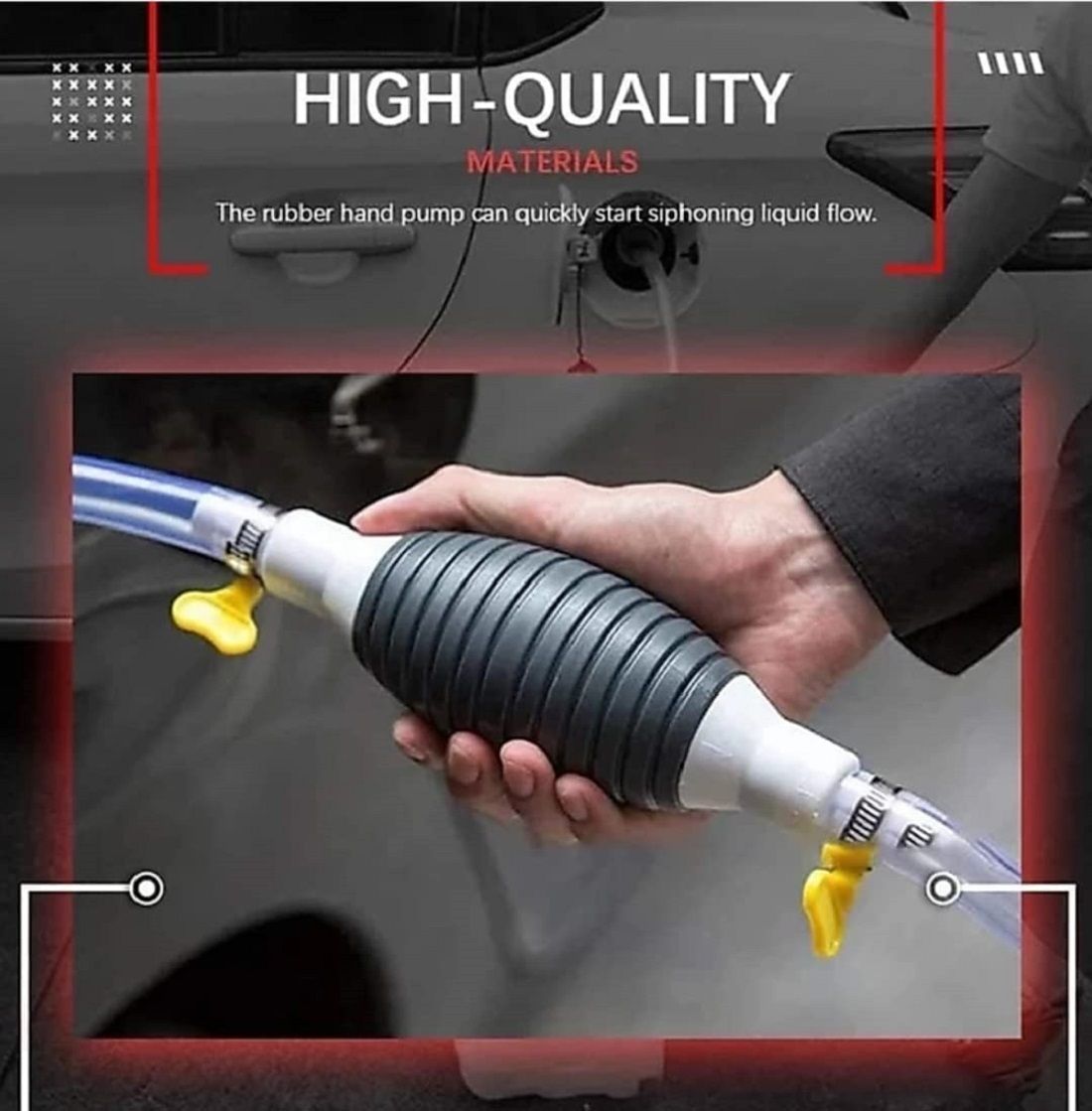 Fuel Transfer Pump Kit Manual hand pump for Petrol, Diesel, Oil, Liquid, Water Solvent Aquarium Cleaner-image-6