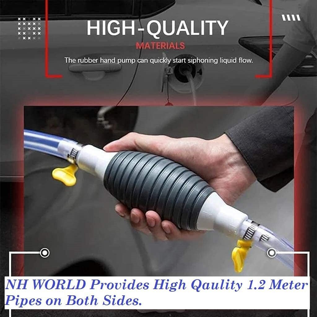 nh world Fuel Transfer Pump Kit Tank Sucker Latest High Flow Hand Pump Portable Manual Car Fuel Transfer Pump for Petrol Diesel, Oil Liquid .Water, Fish Tank with 1.2M Pipe Very Easy and Convinient to Use Magnetic Aquarium Cleaner-picture-41