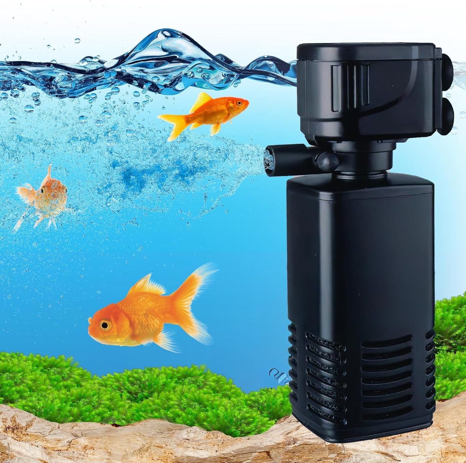 buraq Aquarium Filter Pump 3 in 1 High Power Oxygen Filteration System Power Aquarium Filter-picture-4