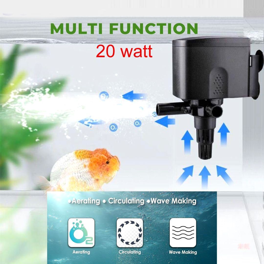 Aquarium Submersible Pump Power Head (WP-1880 | 20W | 1200L/H ) Power Aquarium Filter-image-8