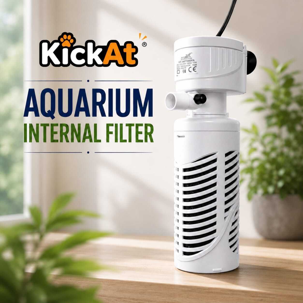 kickat Submersible Internal premium Aquarium Filter, 1000 L/H (White) Power Aquarium Filter-picture-10