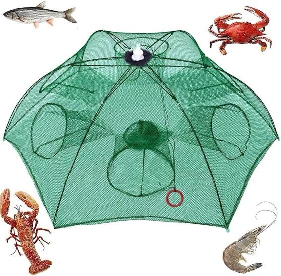dfn 6 HOLE UMBRELLA FISHING NET TRAP. FISH, CRAB TRAP CAGE NET Aquarium Fish Net-picture-41