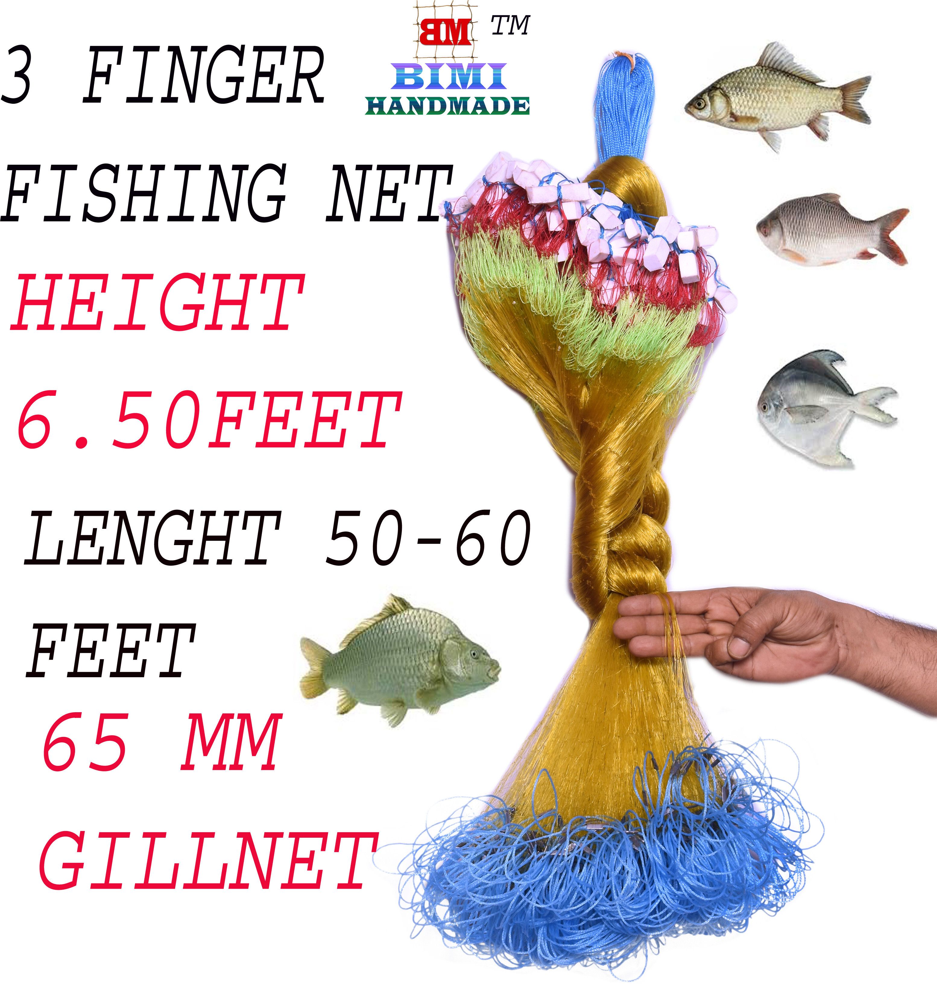 bimi hand made 3 FINGER 70 MM COLOUR SHISHA JAL Aquarium Fish Net-picture-15