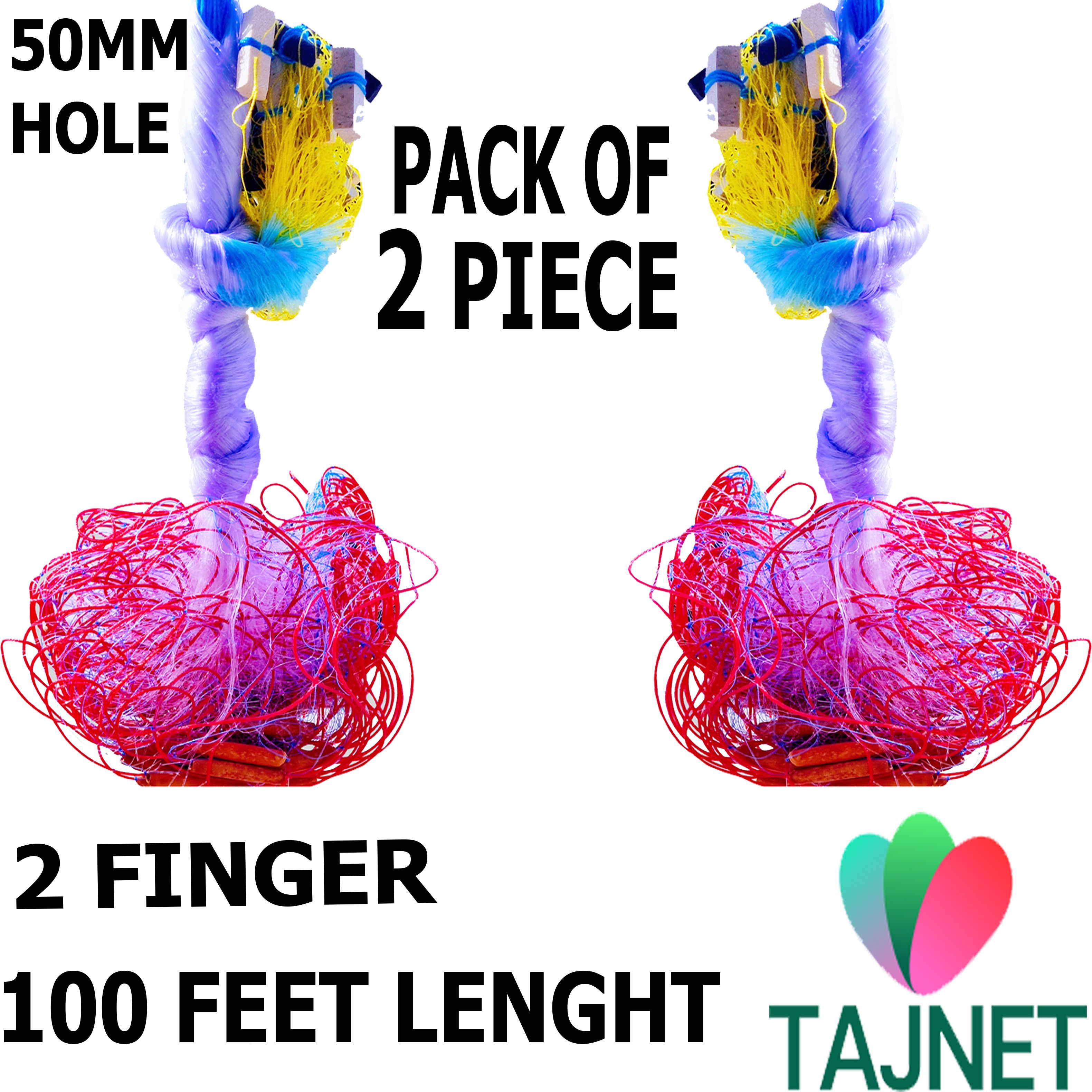 PACK OF 2 PCS GILLNET 2,FINGER 50,MM HT 4FT,UPPER LENGHT 100FT,DOWN LENGHT 100FT Fishing Net-image-36