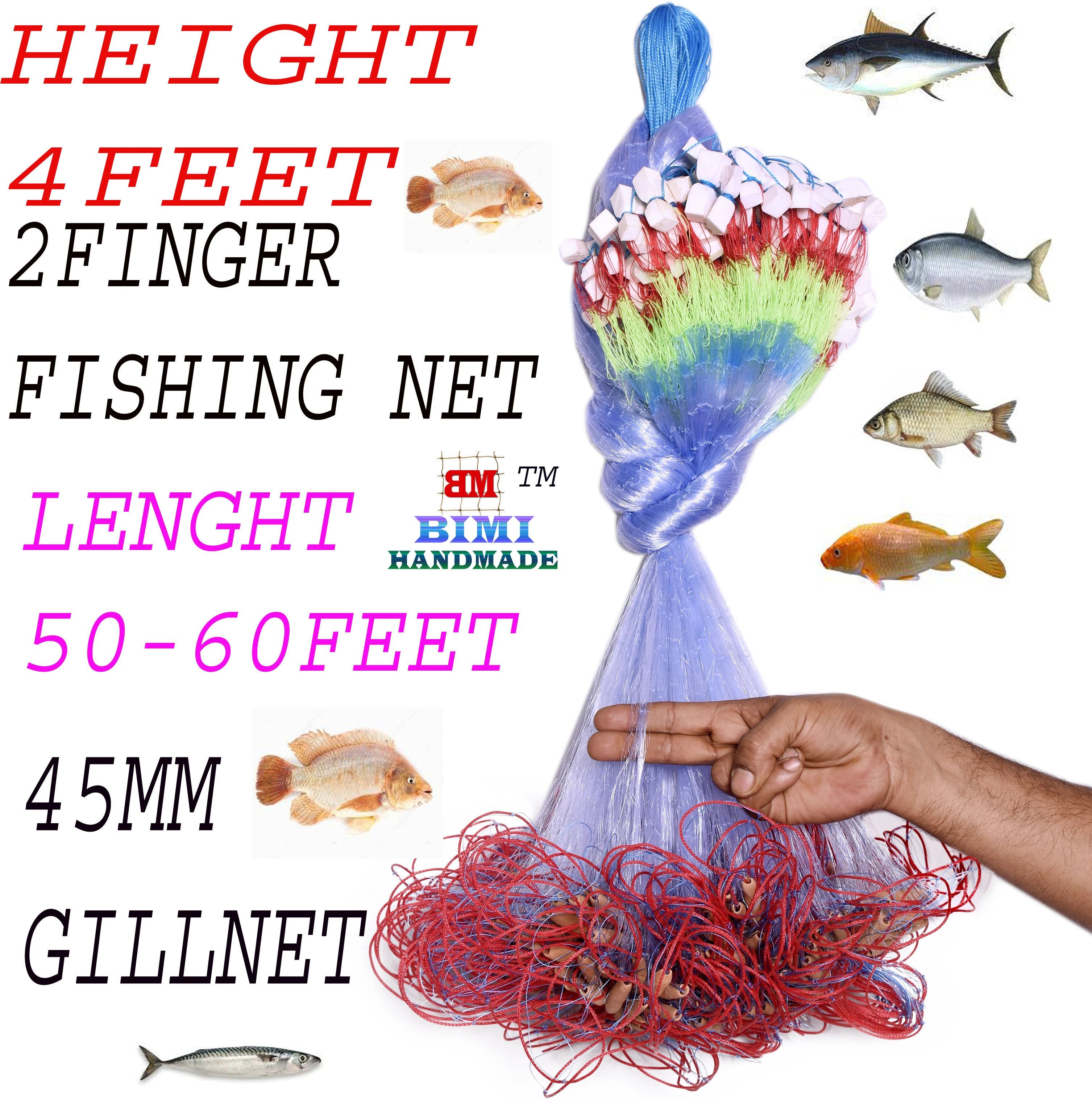 2 FINGER 45 MM KATHI JAL GILLNET Aquarium Fish Net-image-8