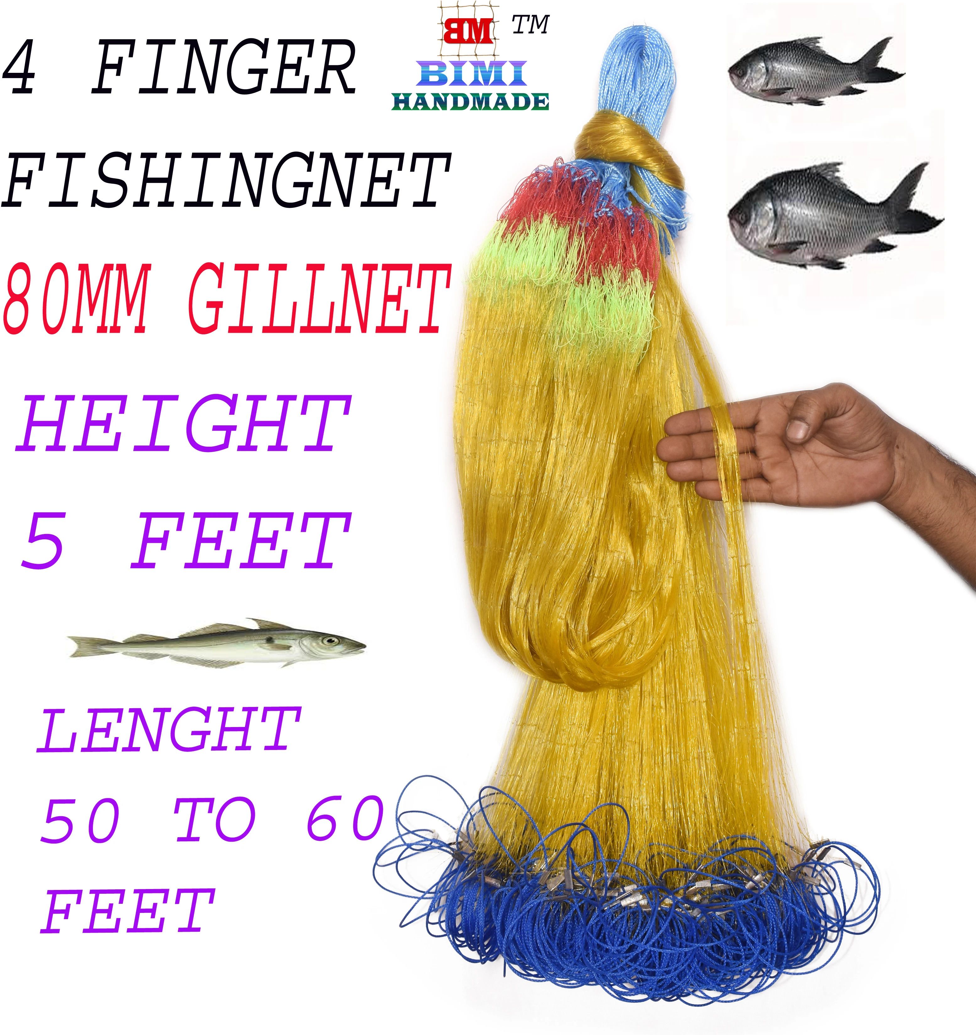 bimi hand made 4 FINGER 80MM GILLNET SHISHA JAL Aquarium Fish Net-picture-17