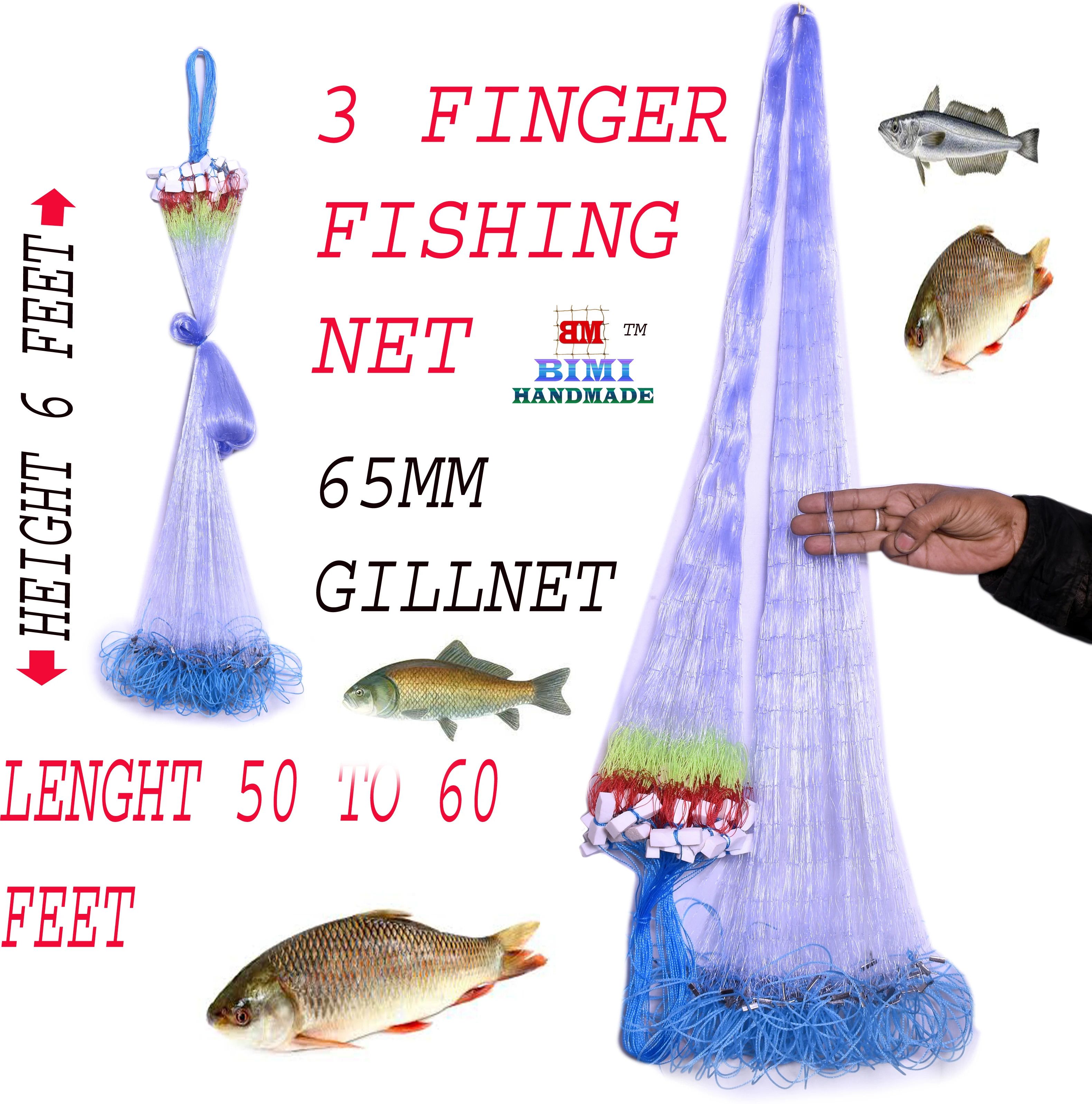 bimi hand made 3 FINGER 65 MM SHISHA JAL GILLNET Aquarium Fish Net-picture-42