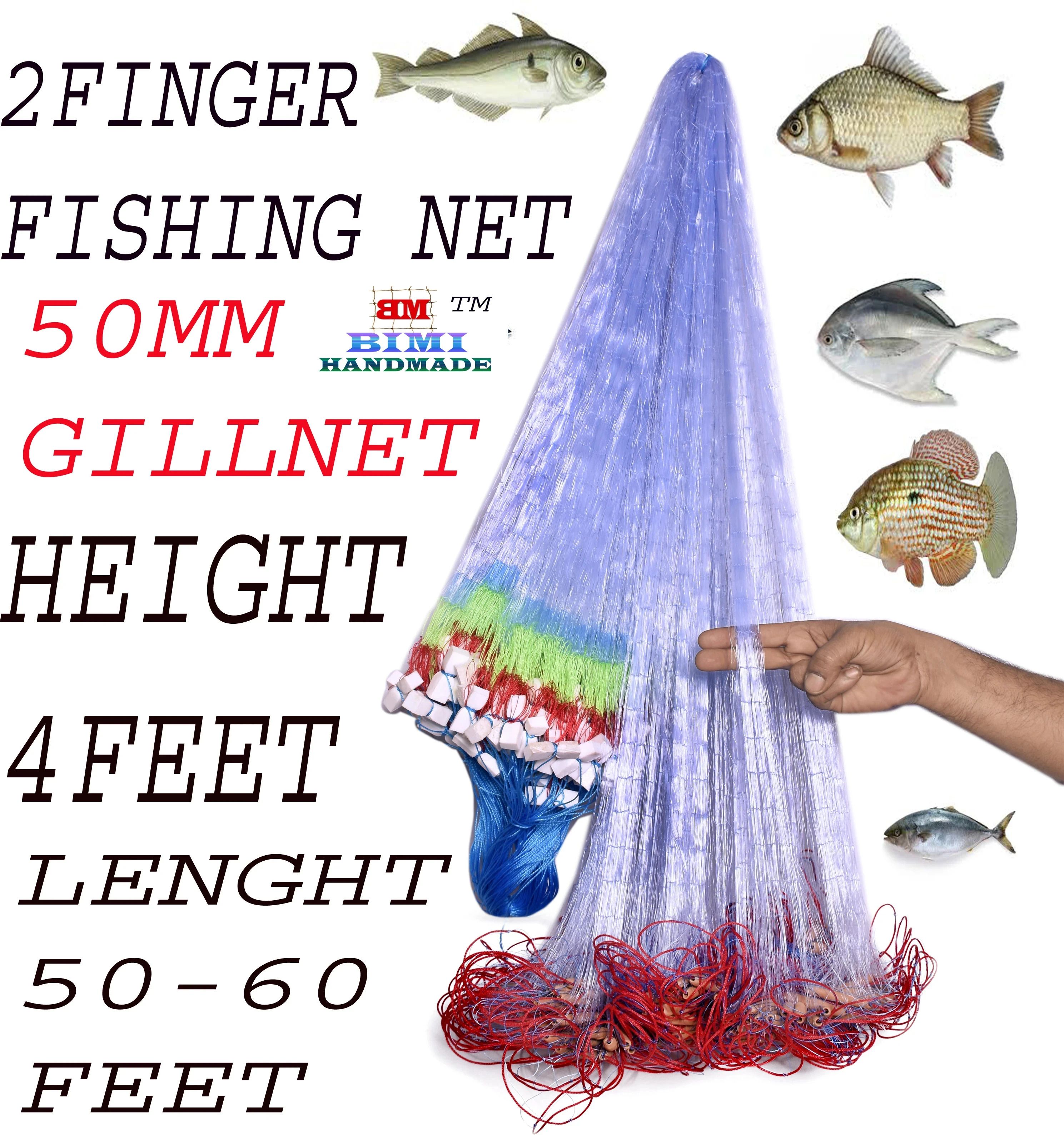 bimi hand made 2 FINGER 50 MM KATHI JAL GILLNET Aquarium Fish Net-picture-13