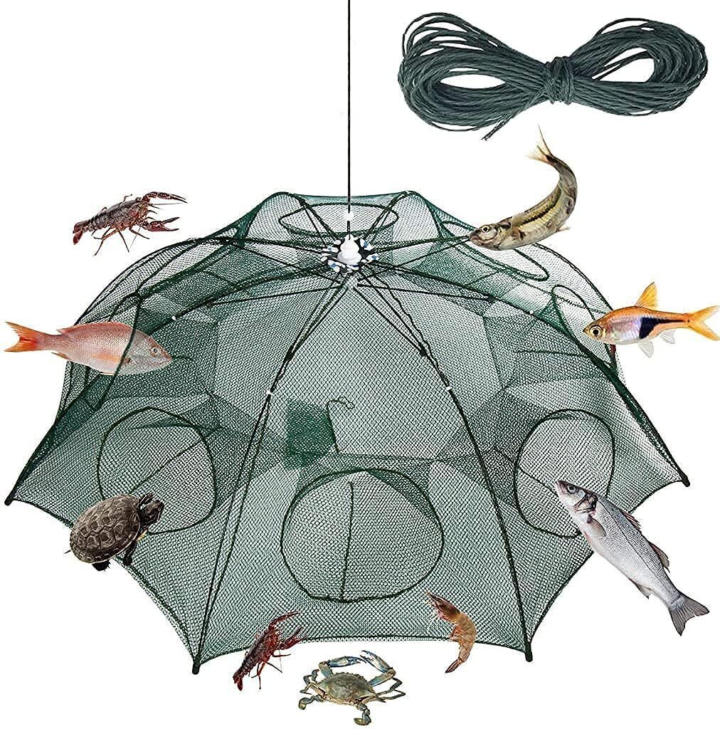 Portable Fishing Net,Shrimp Minnow Crayfish Crab Baits Cast Mesh Trap, Aquarium Fish Net