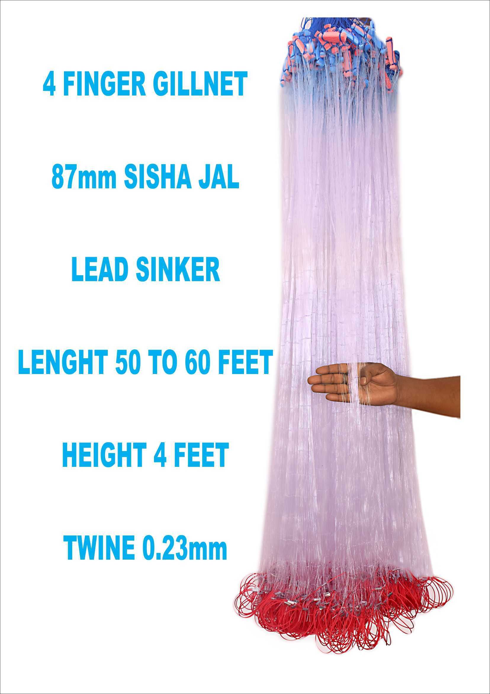 4 FINGER GILLNET 87mm SISHA JAL 50FEET LENGTH 4 FEET HEIGHT Aquarium Fish Net-image-12