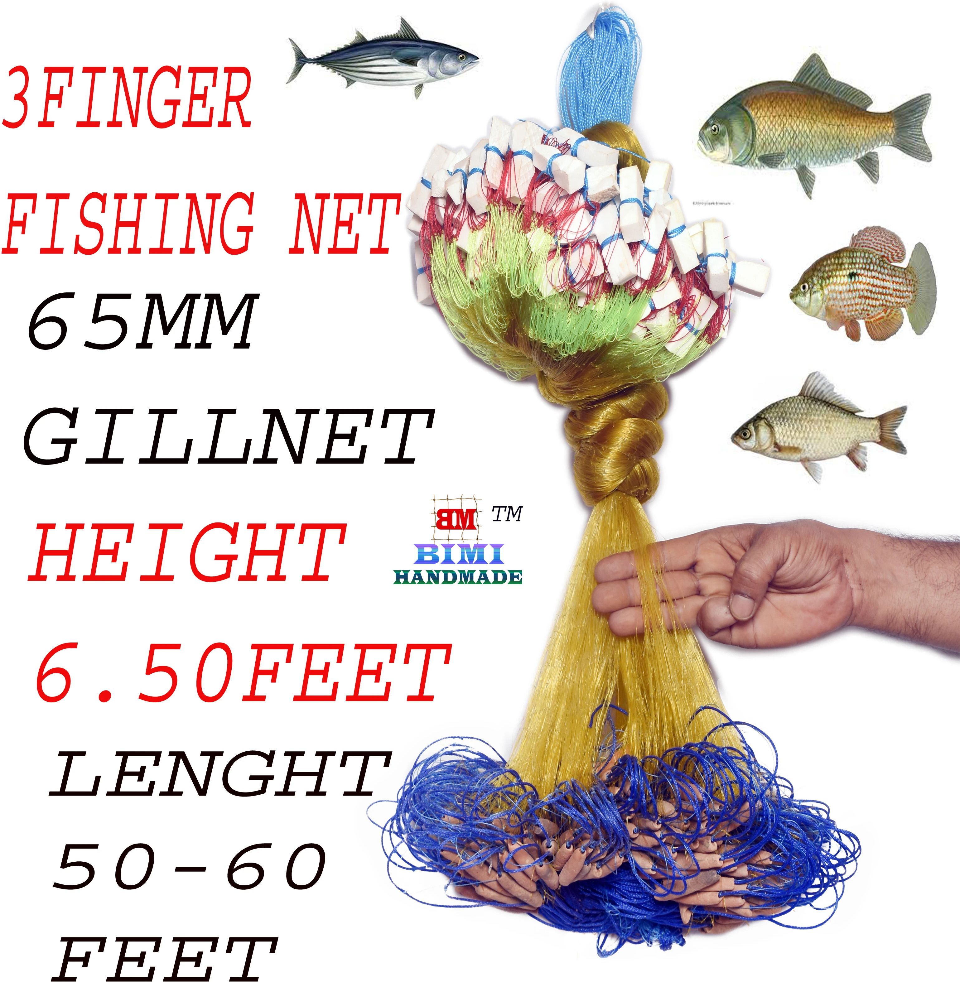 3 FINGER 65 MM COLOUR KATHI JAL GILLNET Aquarium Fish Net-image-17