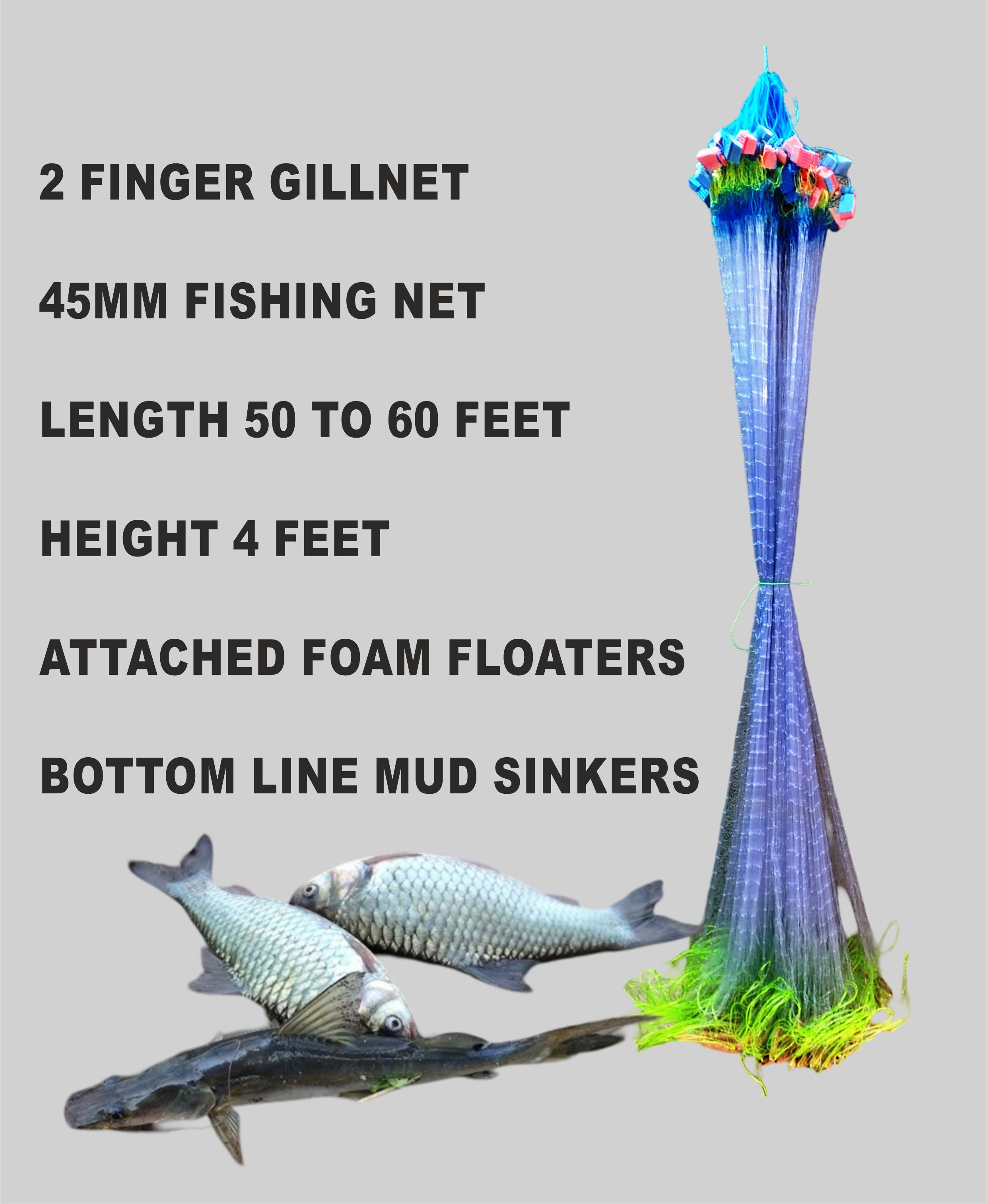 2 Finger fishing net mud sinker Fishing Net-image-13