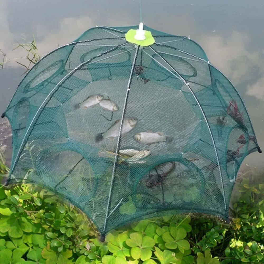 Light 8 Side Bait Fishing Trap Aquarium Fish Net