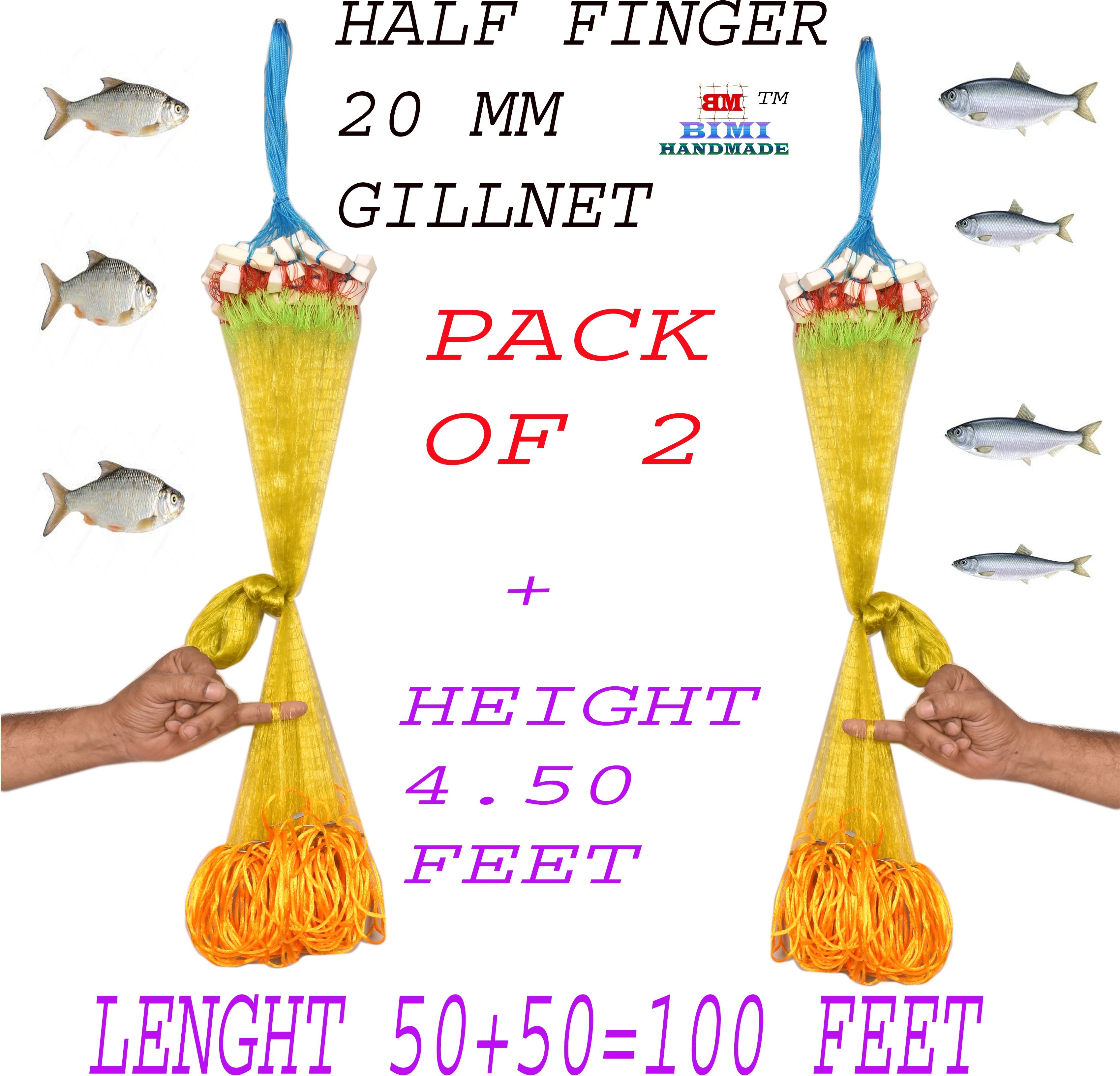 bimi hand made HALF FINGER 20 MM SMALL FISHING NET PACK OF 2 Aquarium Fish Net-picture-40