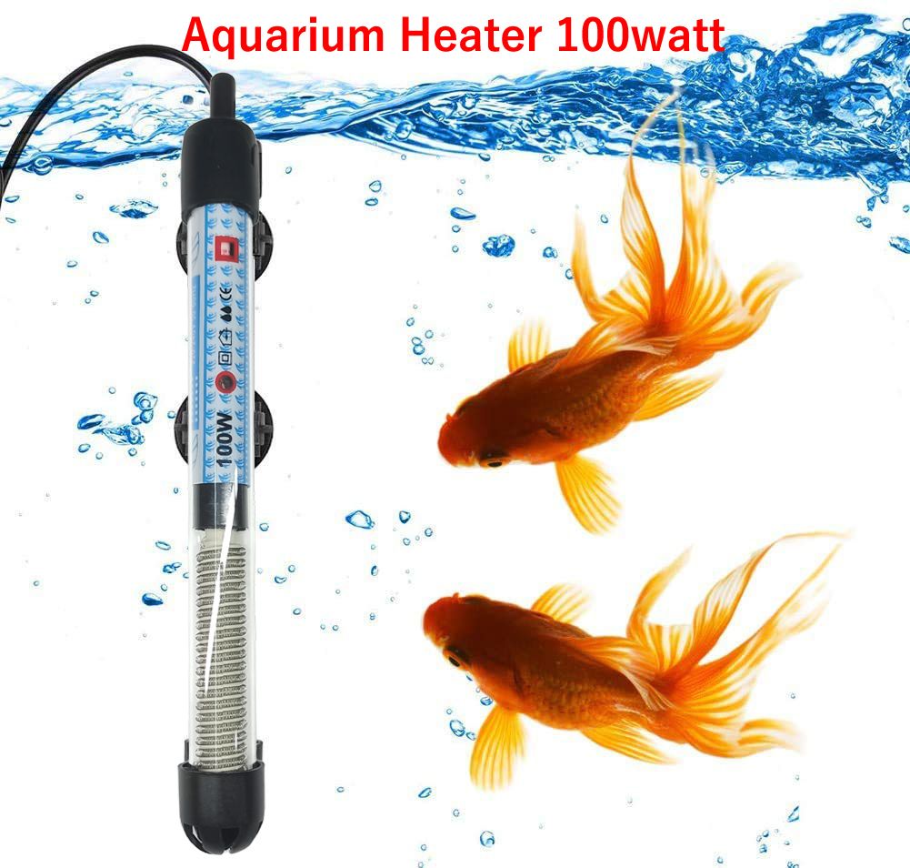 Fully Automatic ON Off Fish Tank Heater with Temperature Control knob (100watt) Submersible Aquarium Immersion Heater