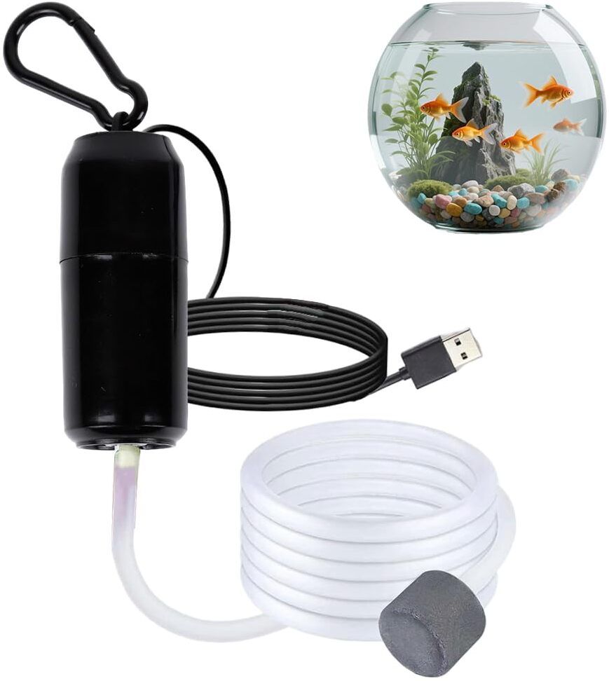 supvox Bomba de aire USB silenciosa para acuario mini oxigenador portatil compacto Air Aquarium Pump-picture-13