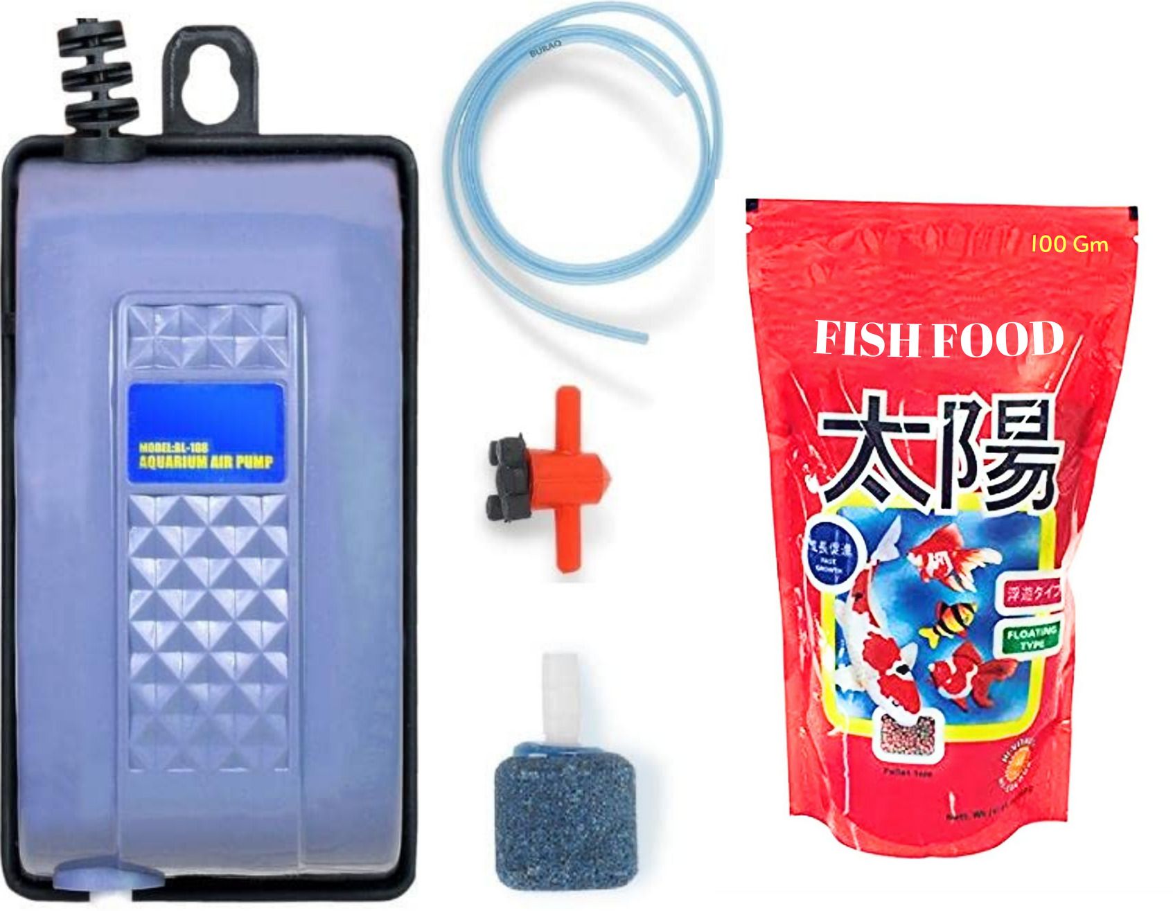 buraq Advance Kit Aquarium Oxygen Air Pump Motor Beginner Kit Set With Fish Food Water Aquarium Pump-picture-33