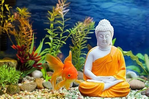 mistletoe Handcrafted Dhyan Buddha Statue Aquarium Pond Fountains and Water or Fish Tank Laterite Planted Substrate-picture-2