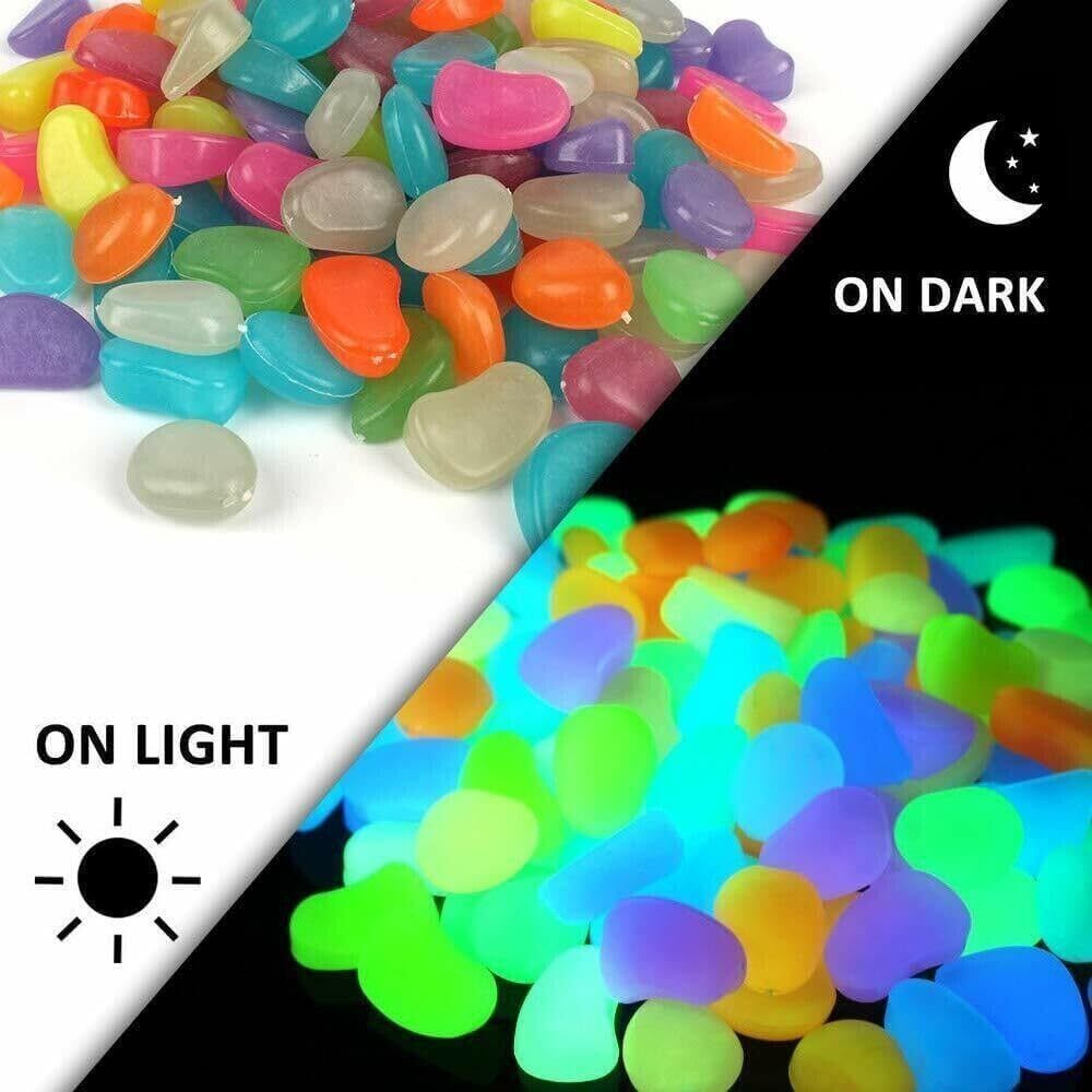 Radium Pebbles for Garden Walkway, Fish Tank & Night Decoration (100pcs) Regular Angular Marble Pebbles-image-14
