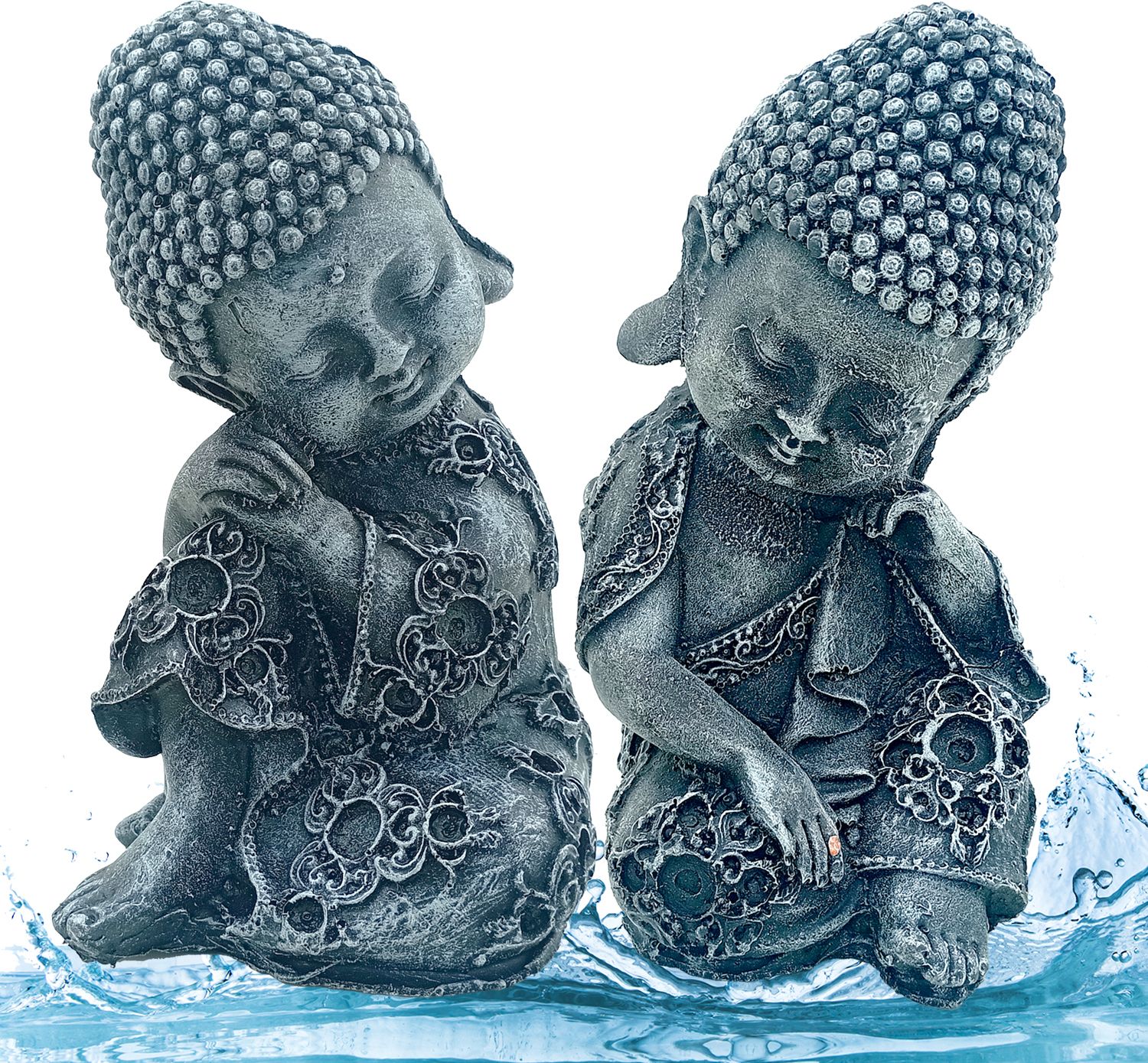 jainsons pet products Baby Buddha Meditating Aquarium Ornament 2 New Buddha Fish Tank Decoration 18cm River Rock Unplanted Substrate-picture-1